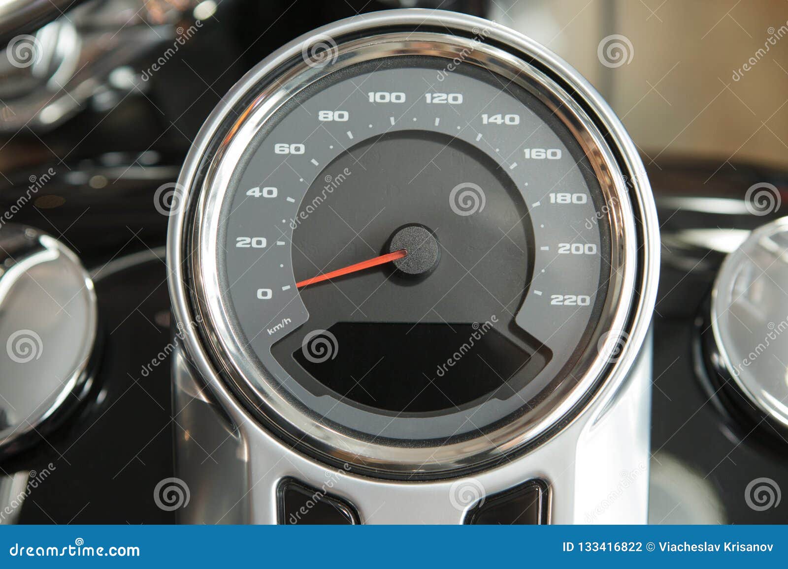 Motorcycle Speedometer and Part of the Gas Tank Stock Photo Image of absorber, black 133416822