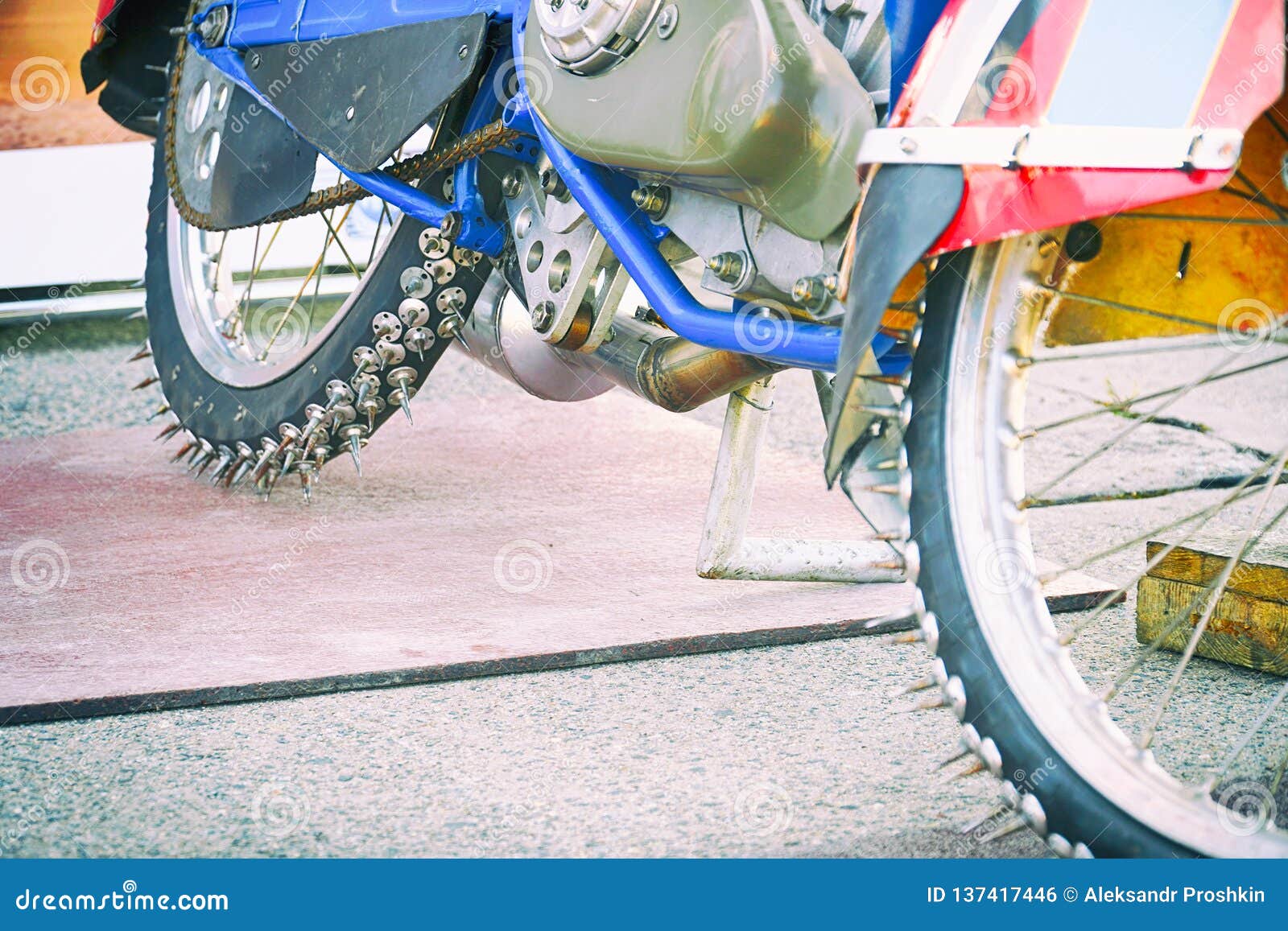 Motorcycle Spiked Wheels for Speedway Stock Photo Image of flowed, fast 137417446