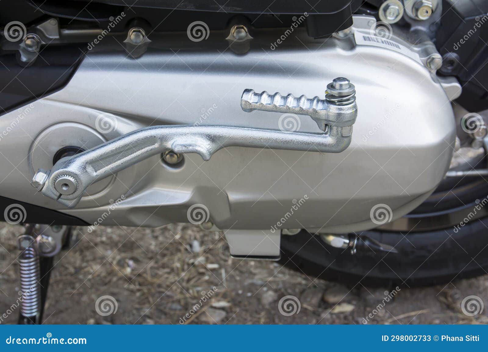 Motorcycle Starter Background. Motorcycle Kick Starter for Engine Stock