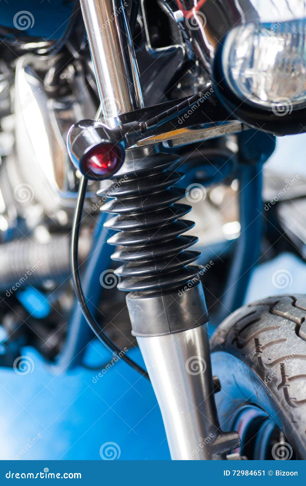 Motorcycle suspension stock image. Image of front, metallic 72984651
