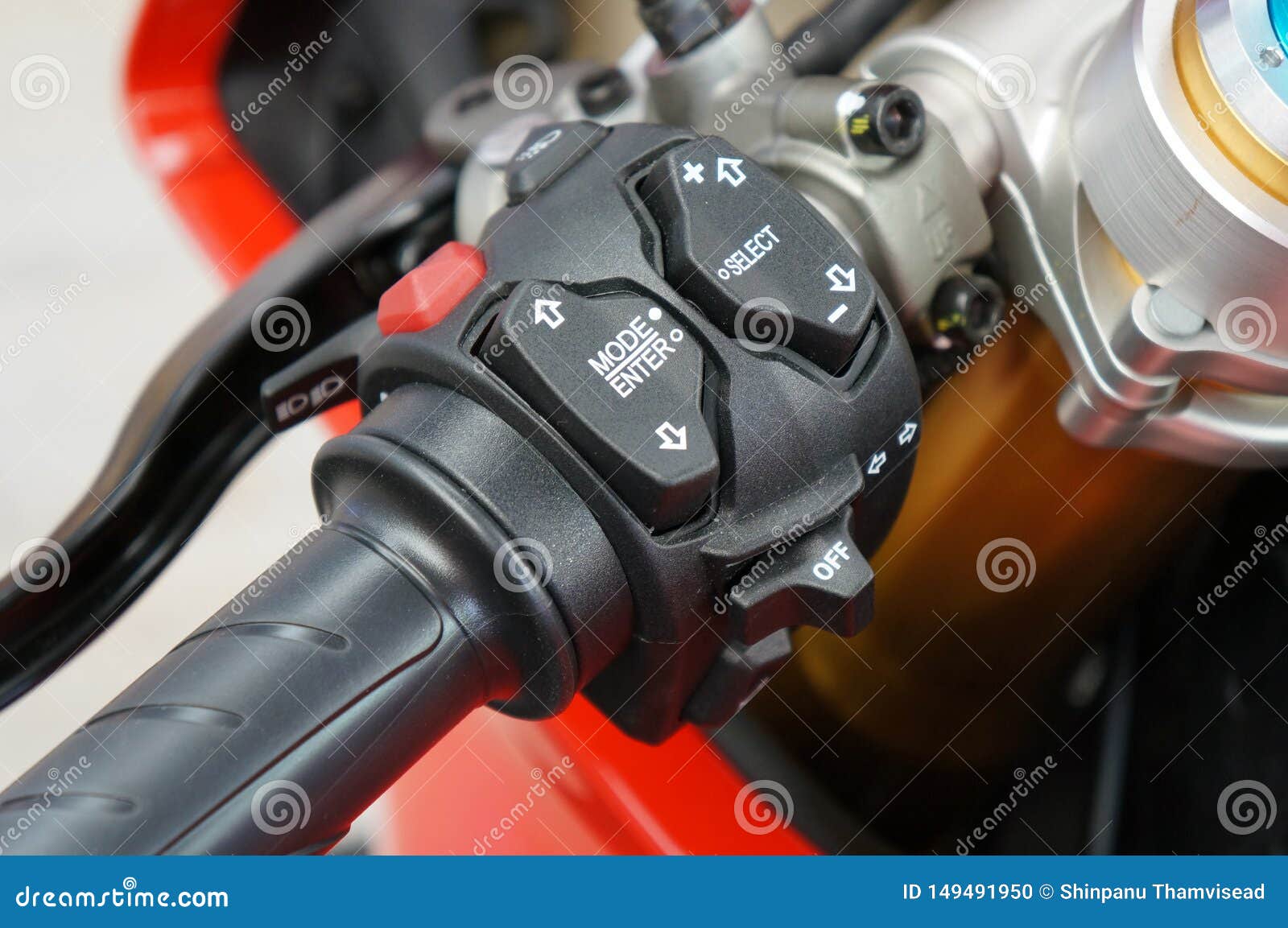Close Up Switch Control Light Big Bike Motorcycle Stock Photo Image of close, engine 149491950