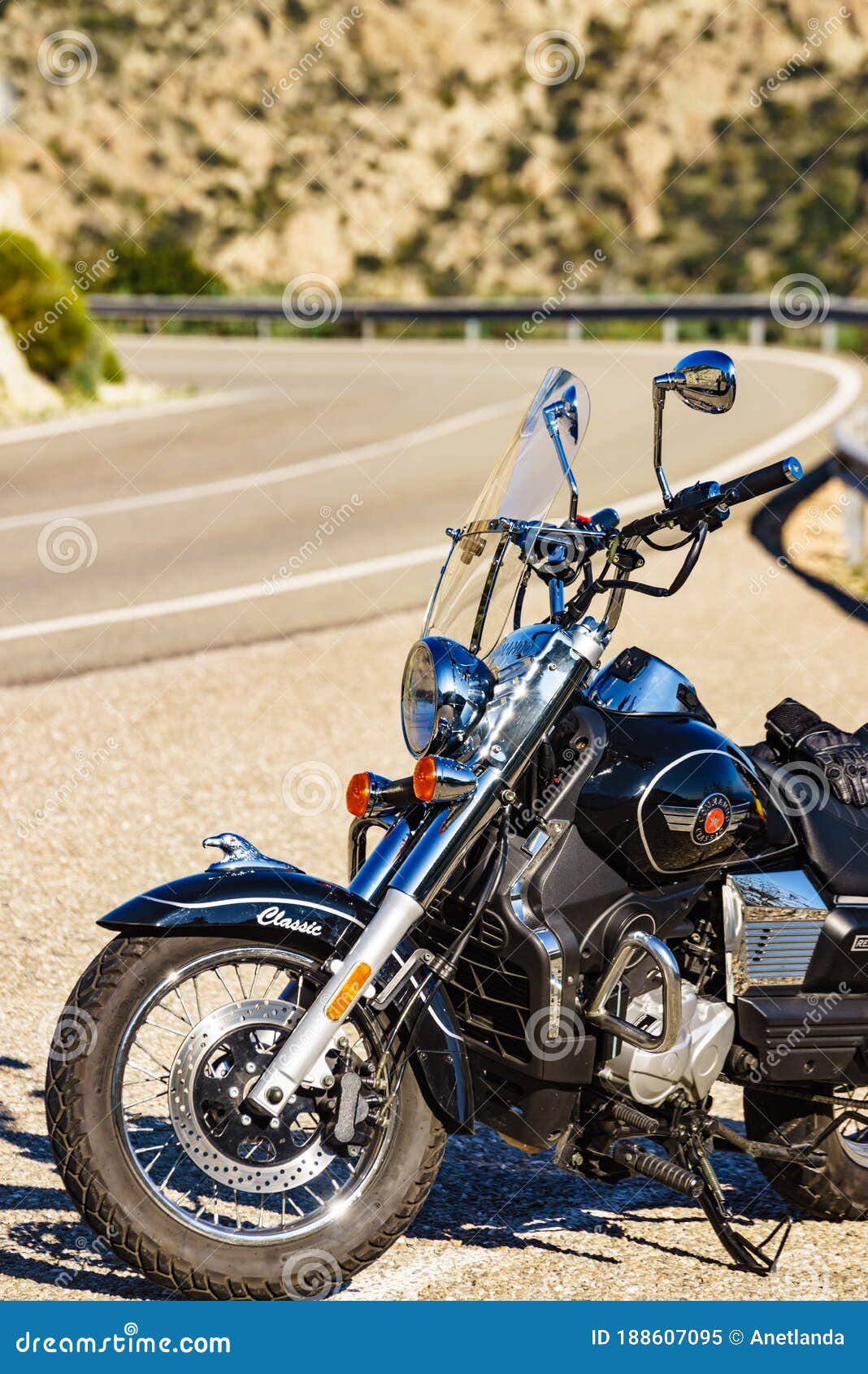 Motorcycle UM Renegade Commando Classic with Axxis Helmet, 5 January 2020,  Spain Editorial Image - Image of travel, renegade: 188607095