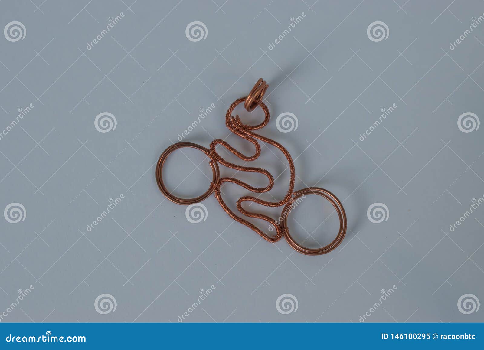 Motorcycle. Unique Handmade Jewelry Made of Copper Wire Stock Image ...