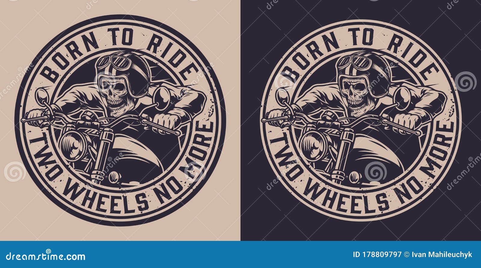 motorcycle vintage round emblem
