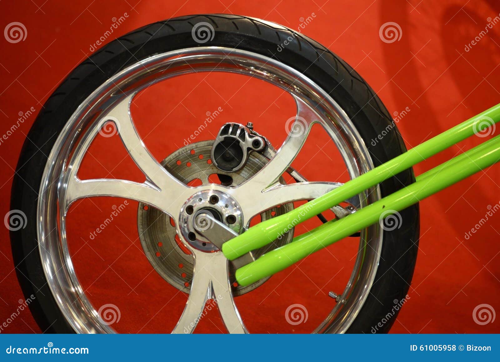Motorcycle wheel stock photo. Image of rubber, wheel 61005958