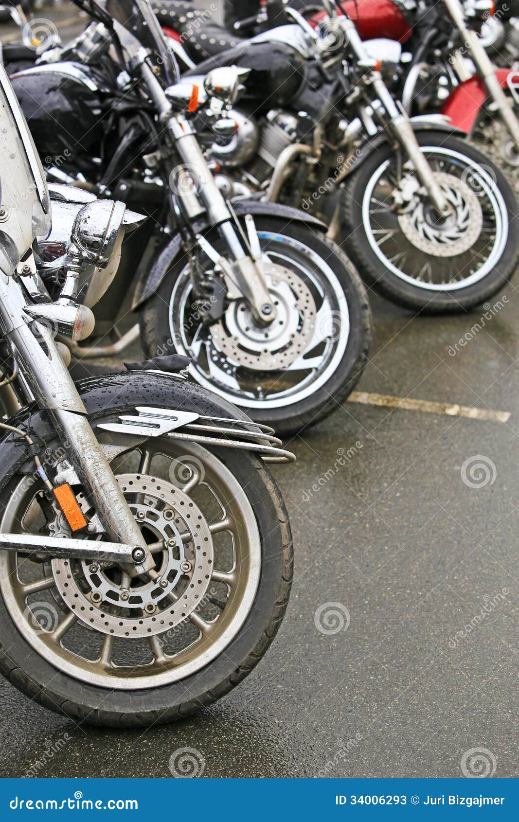 Motorcycles on parking stock image. Image of sale, color 34006293