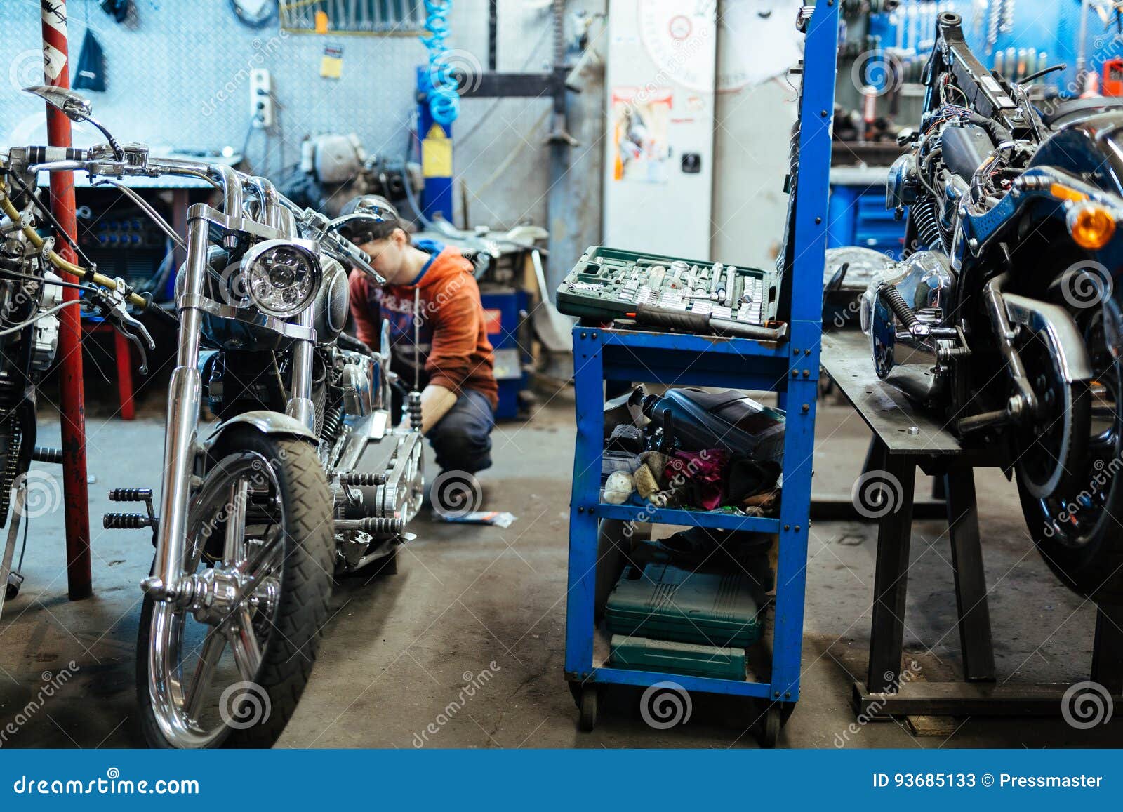Motorcycles in Repair Garage Stock Image Image of fixing, tuning