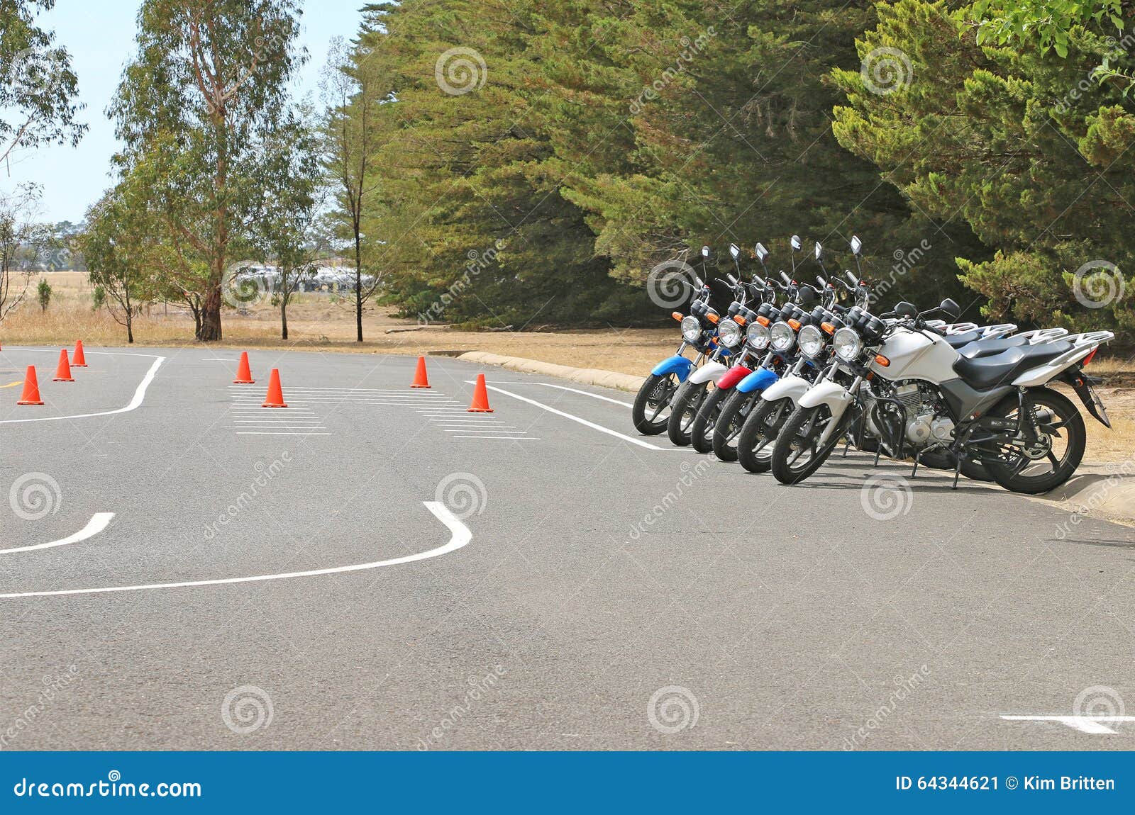 Motorcycles at a Rider Education School Stock Image Image of obstacle