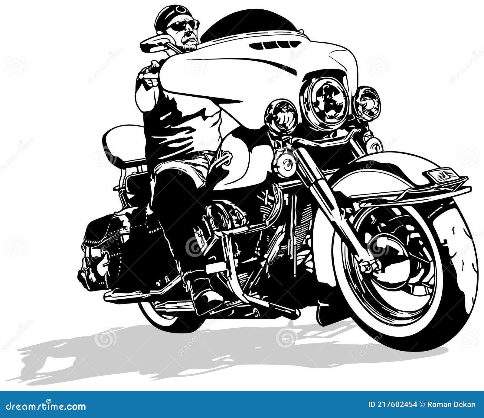 motorcyclist on motorcycle drawing