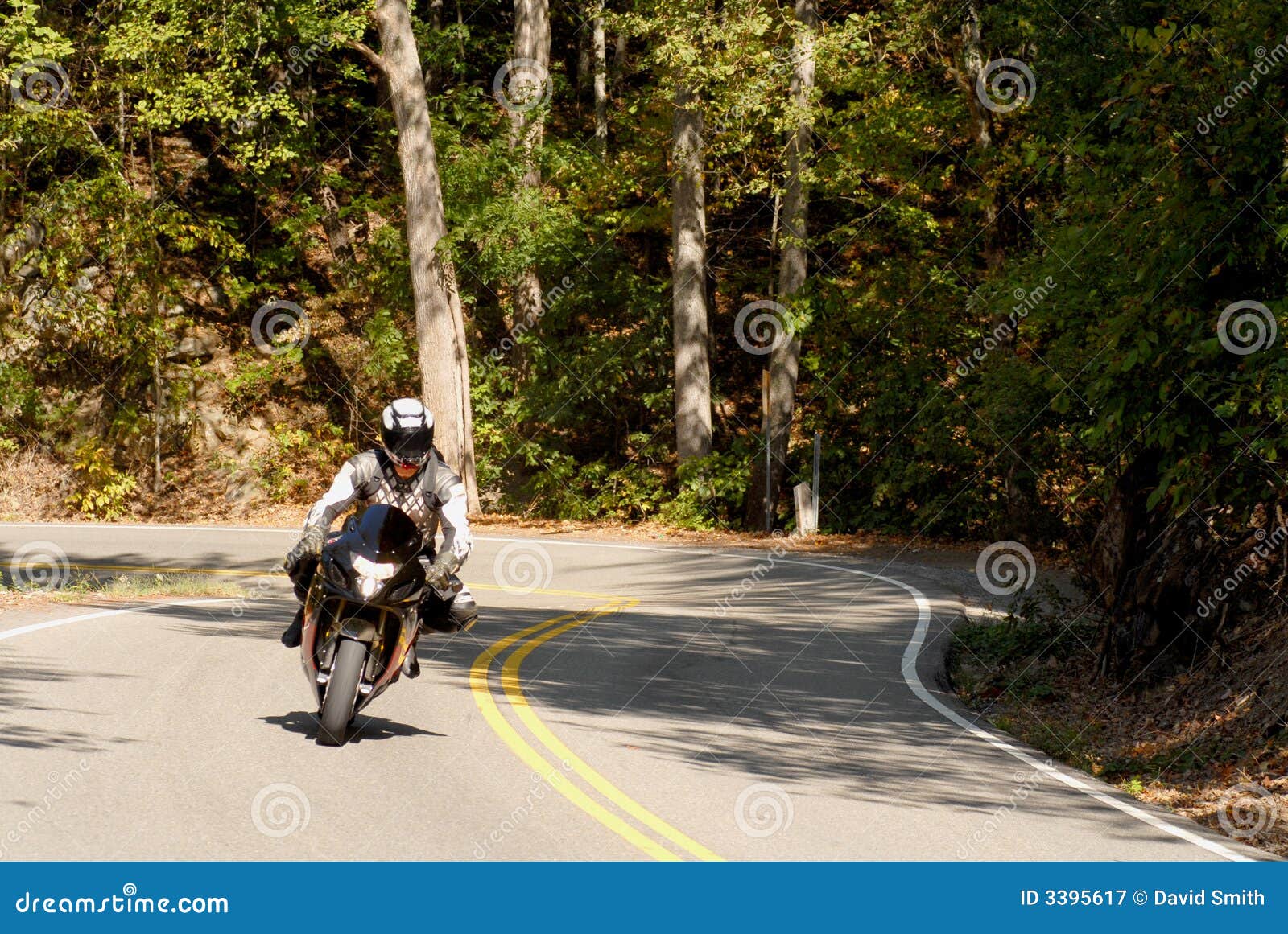 motorcyclist on a winding road