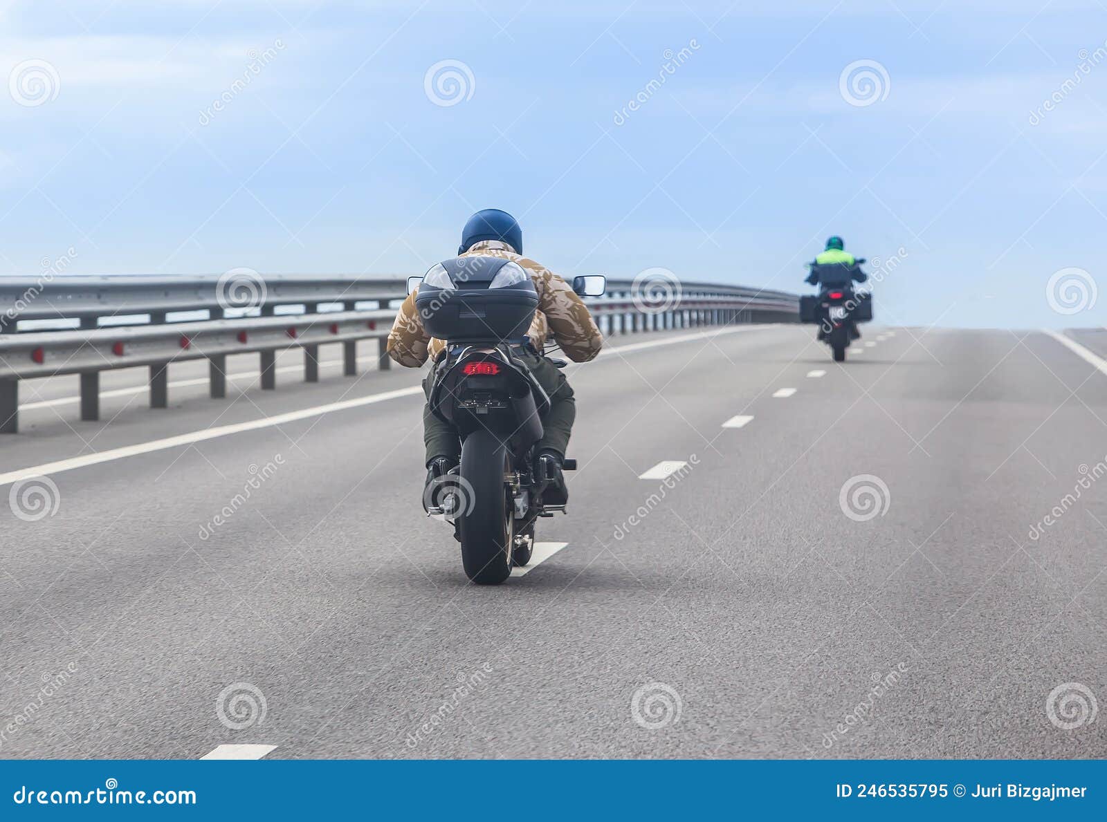 Motorcyclists on Bikes Ride on a Country Road Stock Image Image of