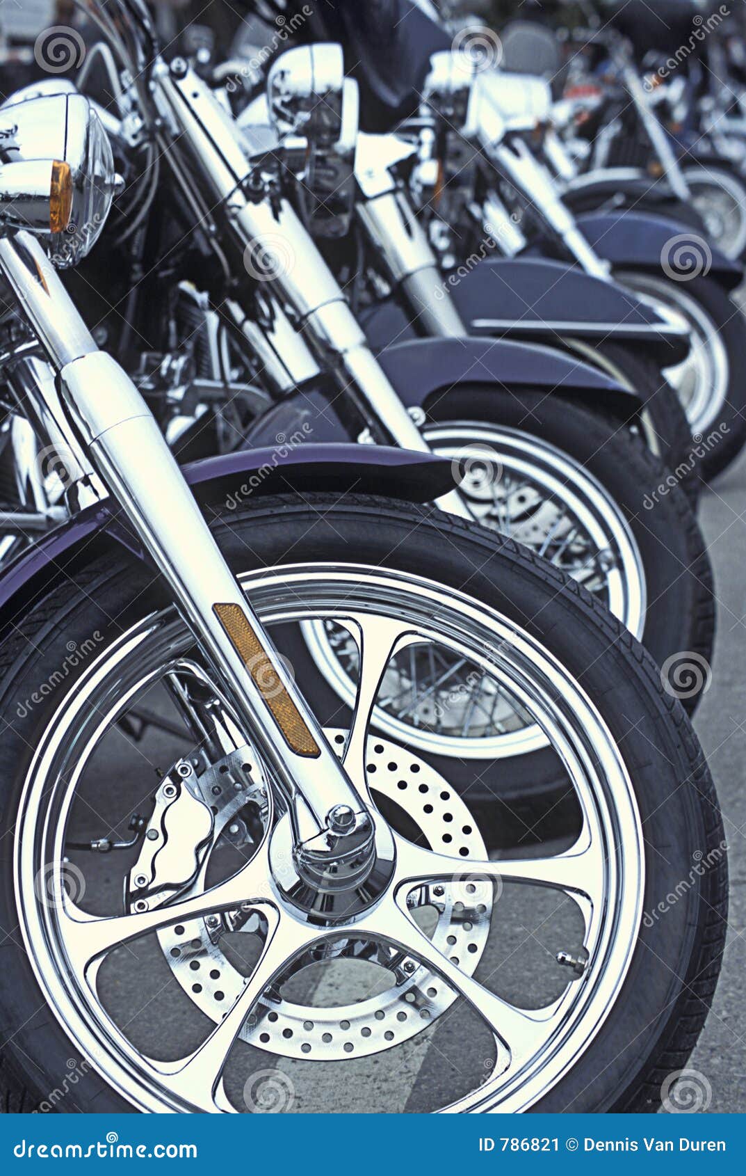 motorcyles in a row