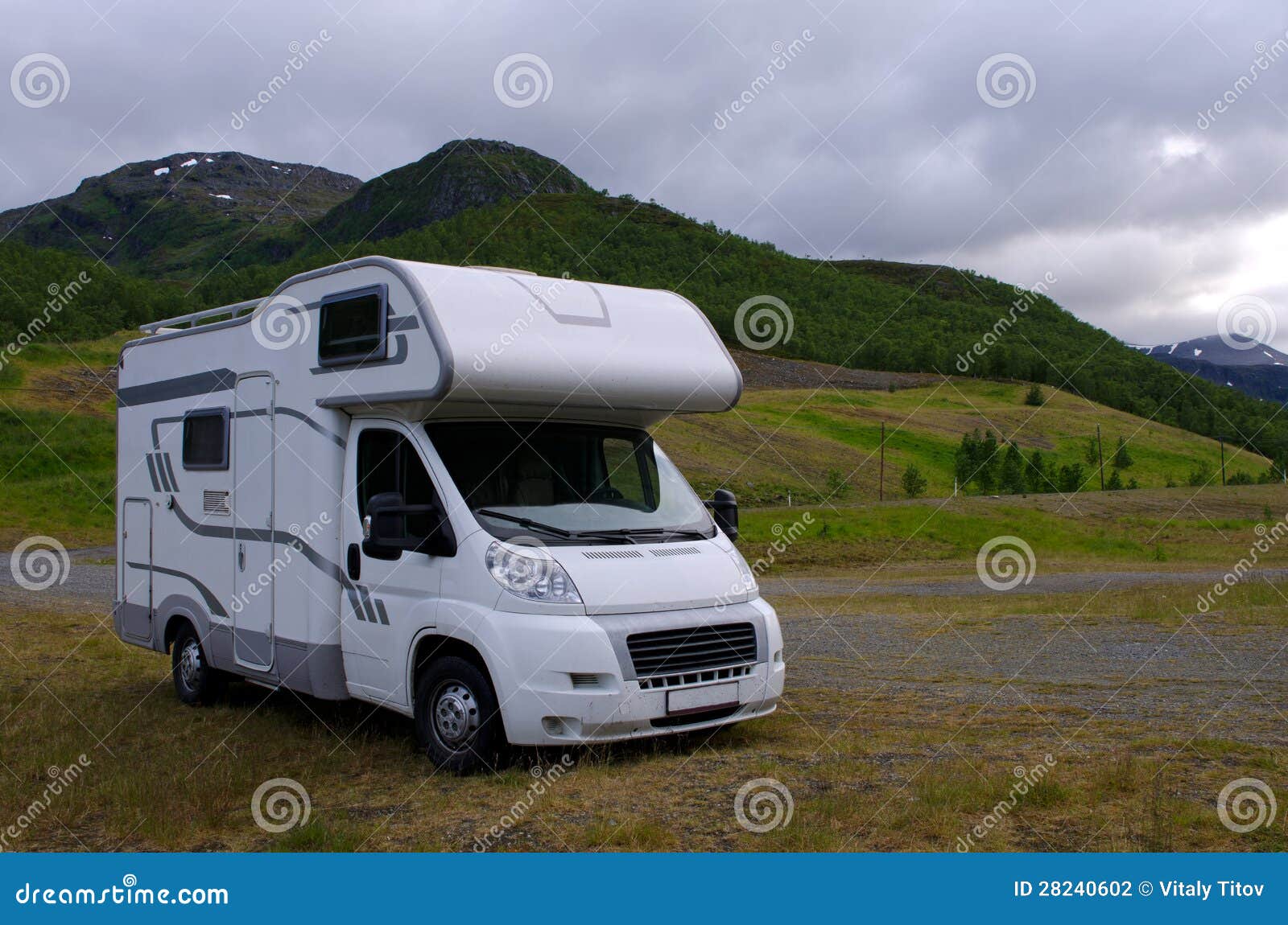 motorhome/ camper going on vacation over scandinavia
