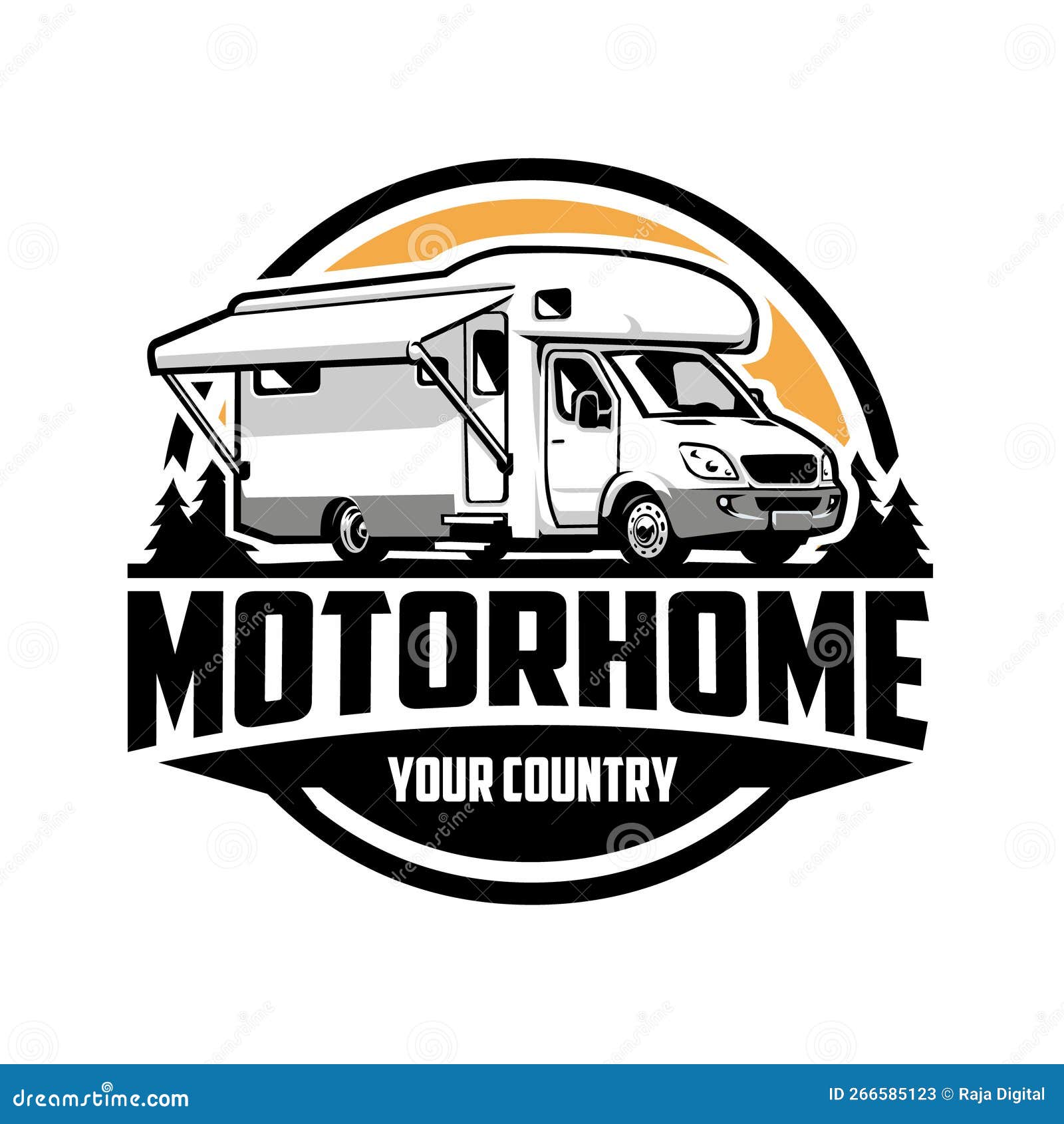 Motorhome Campervan RV Logo Emblem Vector Art Isolated | CartoonDealer ...