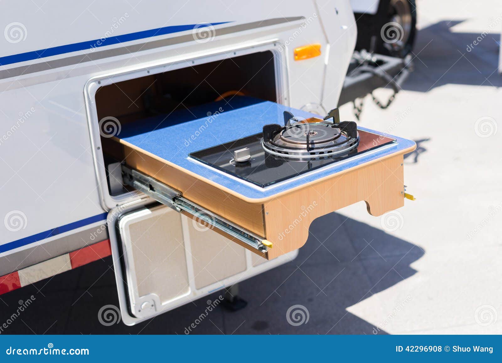 Motorhome cooking utensils stock photo. Image of happy 42296908
