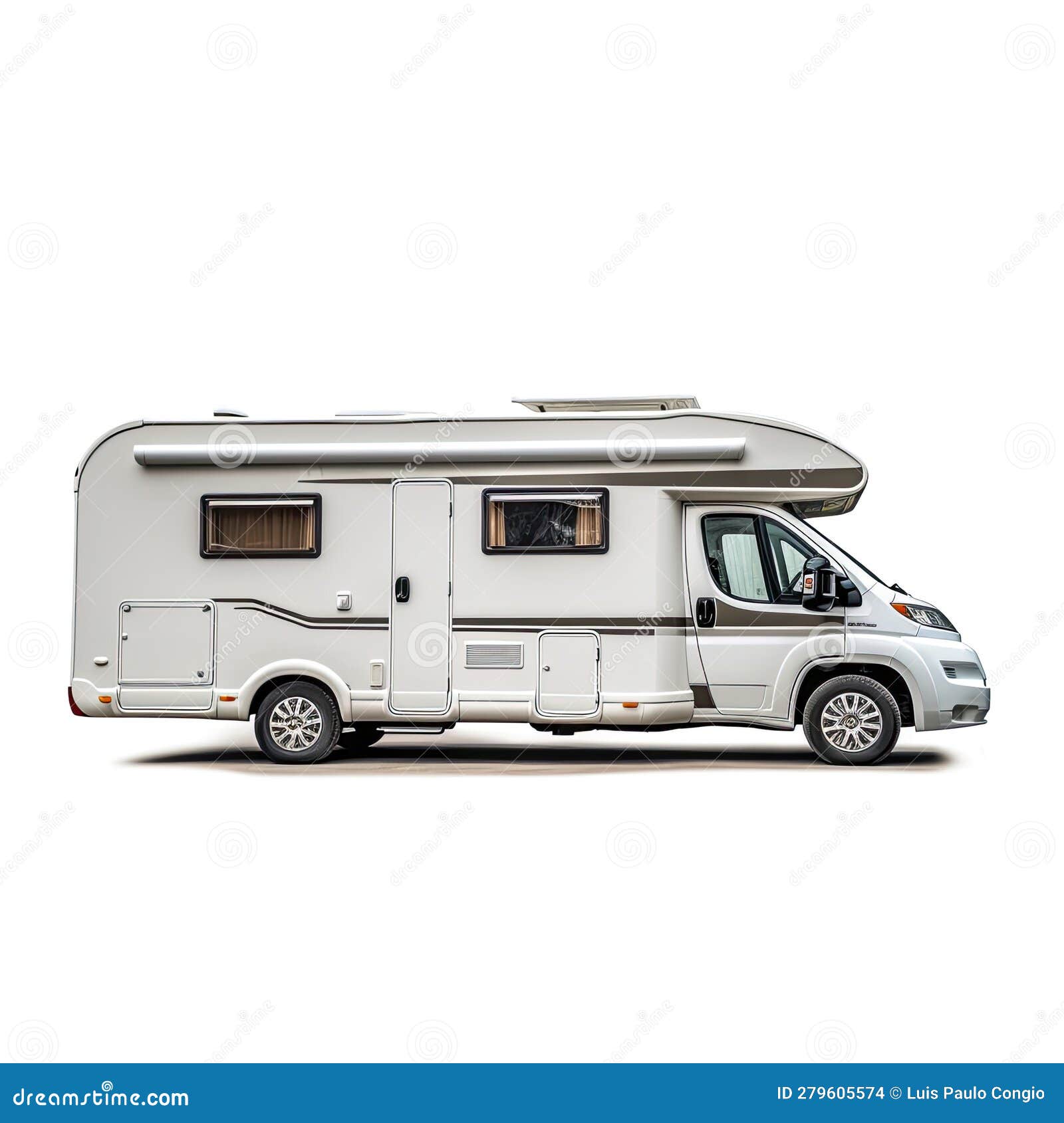 A Motorhome, Trailer with Wheels, Side View Stock Photo - Illustration ...