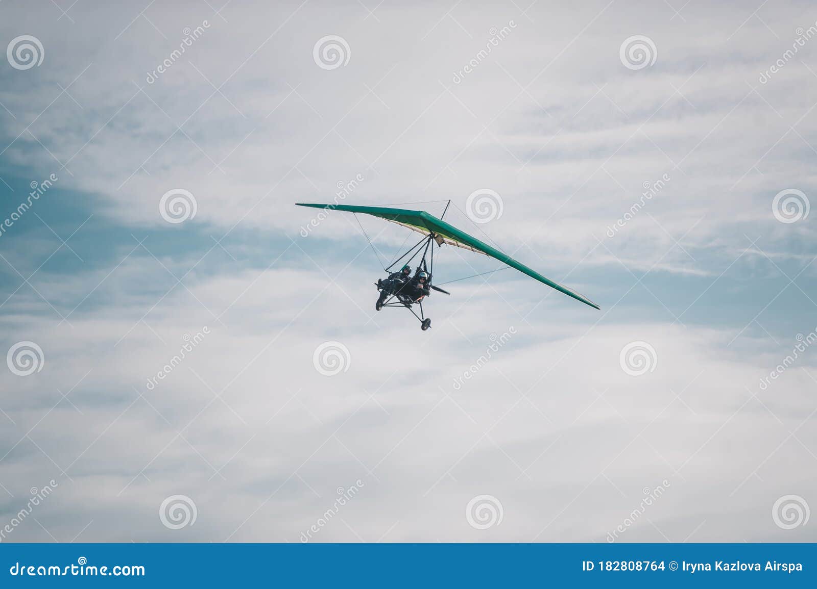 The Motorized Hang Glider in the Blue Sky Stock Photo Image of nature