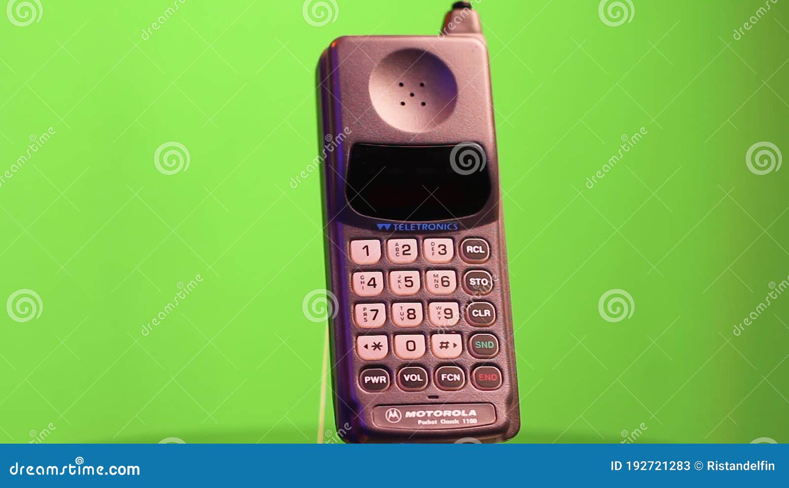 Motorola Pocket Classic 1100 GSM Mobile Telephone on Green Screen  Background Stock Video - Video of communication, microtac: 192721283