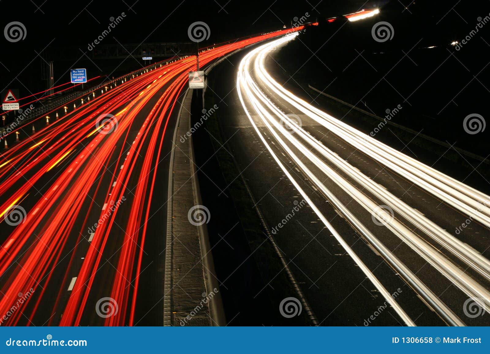 Motorway stock photo. Image of lights, glow, night, transport 1306658