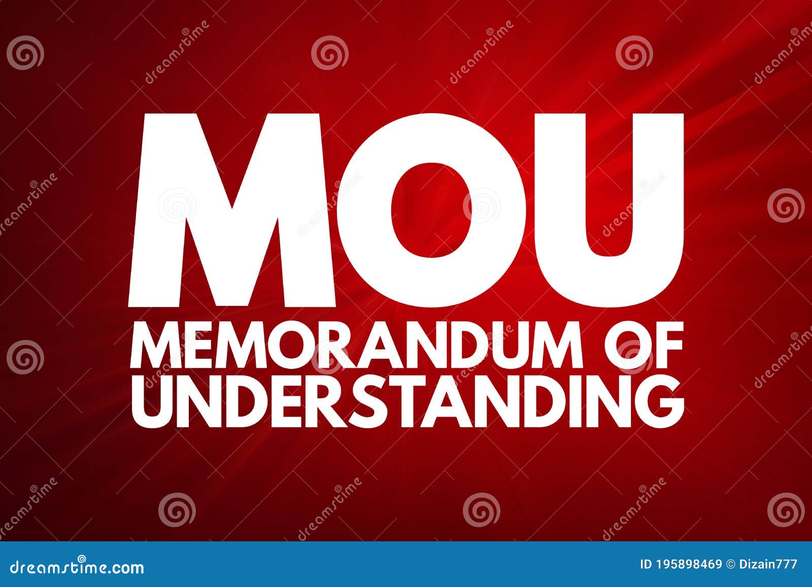 mou - memorandum of understanding acronym, business concept background