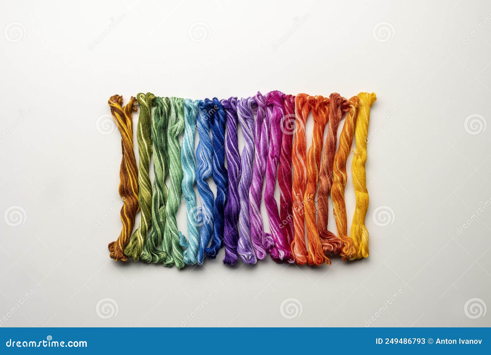 Mouline Threads. Colorful Cotton Craft Threads on White Background