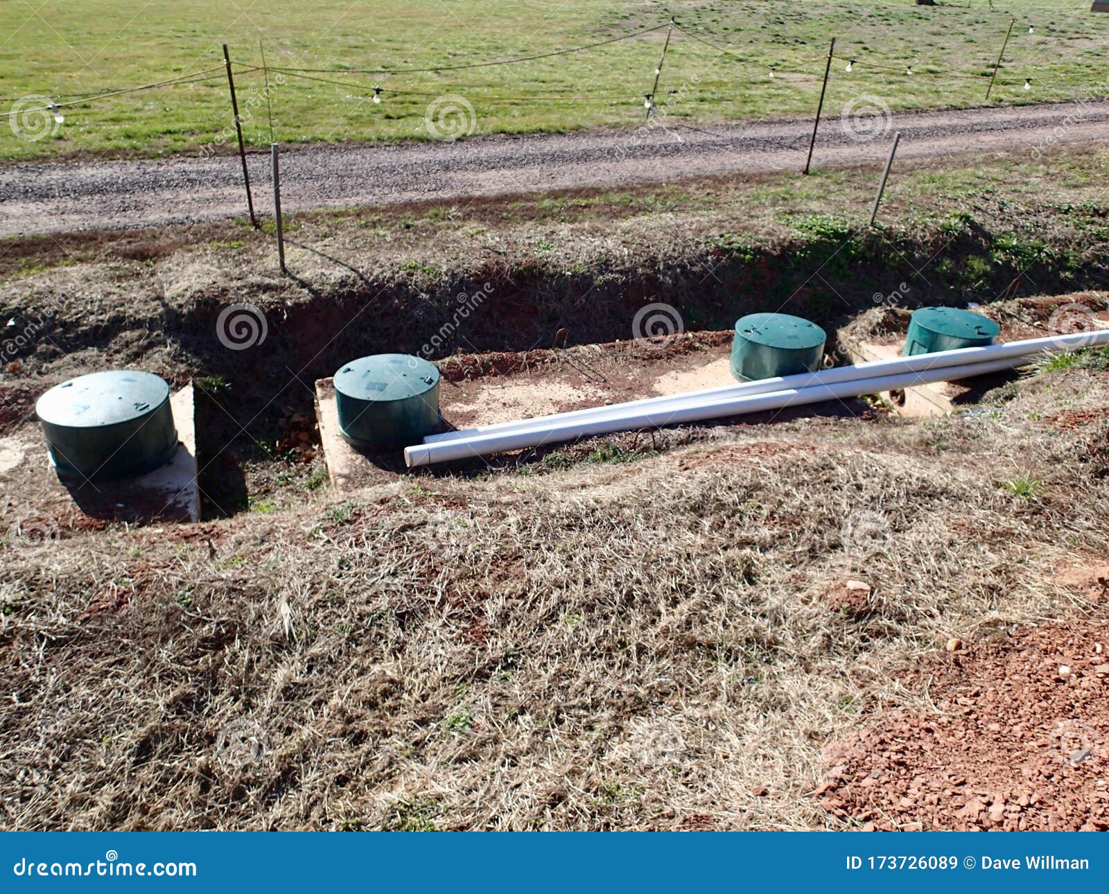 Mound System Septic Holding Tanks Stock Image Image of concrete
