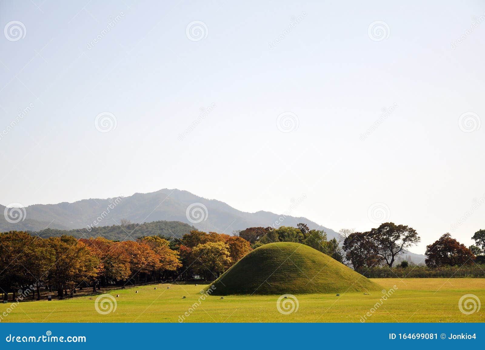 mound tomb tumuli of silla kingdom in gyeongju, south korea