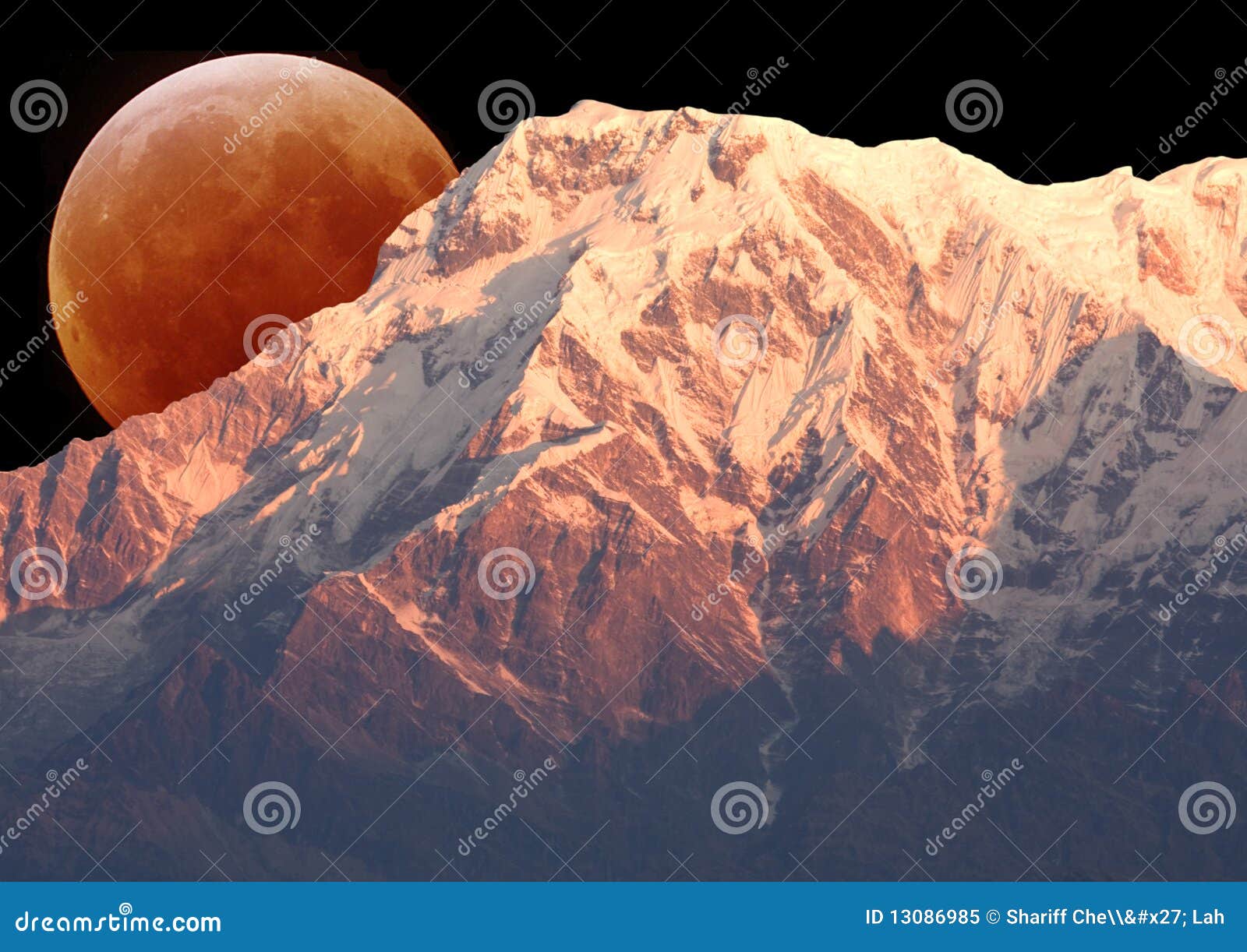 mount annapurna south and the moon