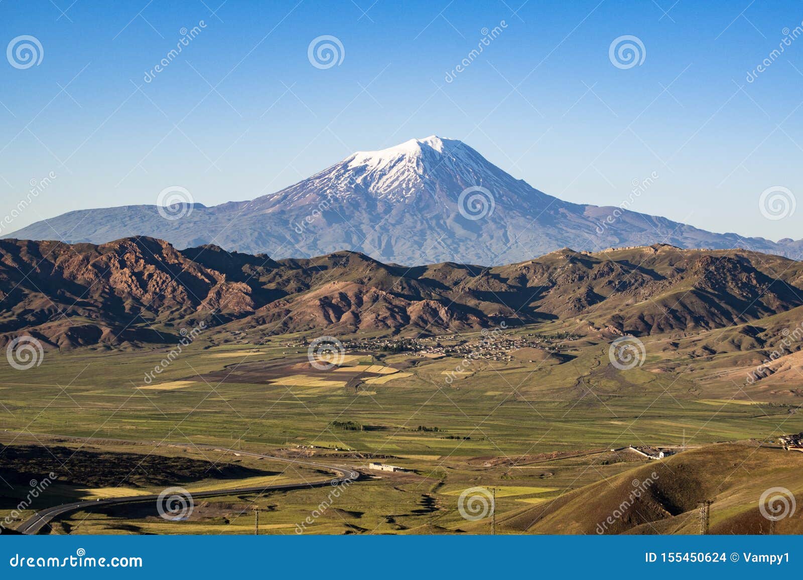 Mount Ararat Agri Dagi Mountain Volcano Igdir Turkey Middle East Nature Landscape Aerial View Noah Ark Stock Photo Image Of Grassland Armenia