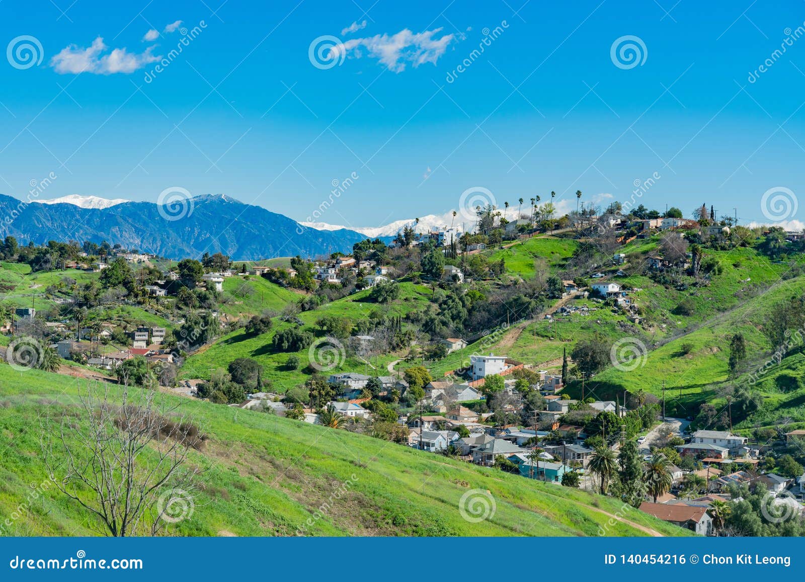 Mount Baldy with Some Residence Building Stock Photo Image of snowy