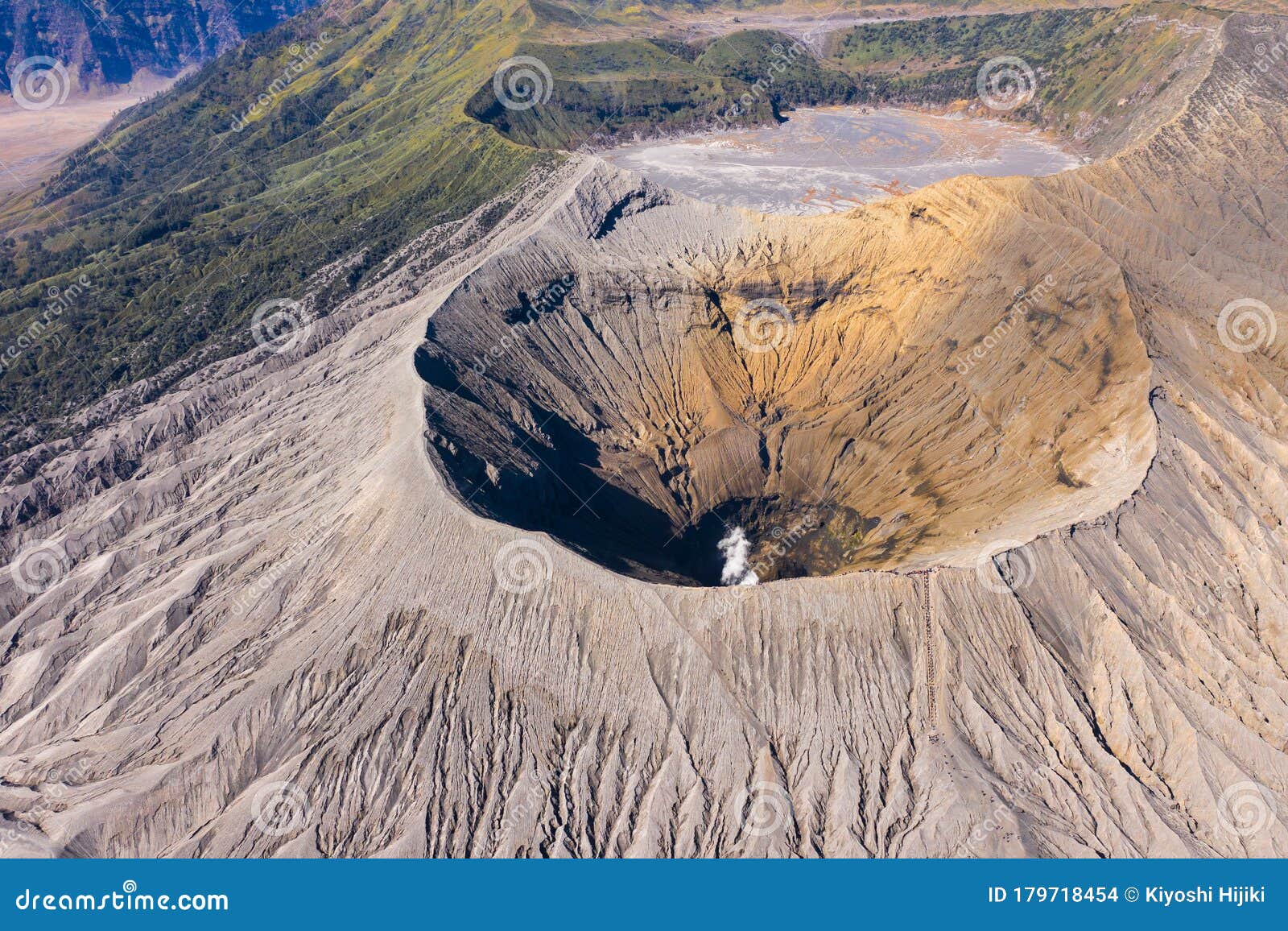 Mount Bromo Crater Top View in East Java, Indonesia Stock Photo - Image