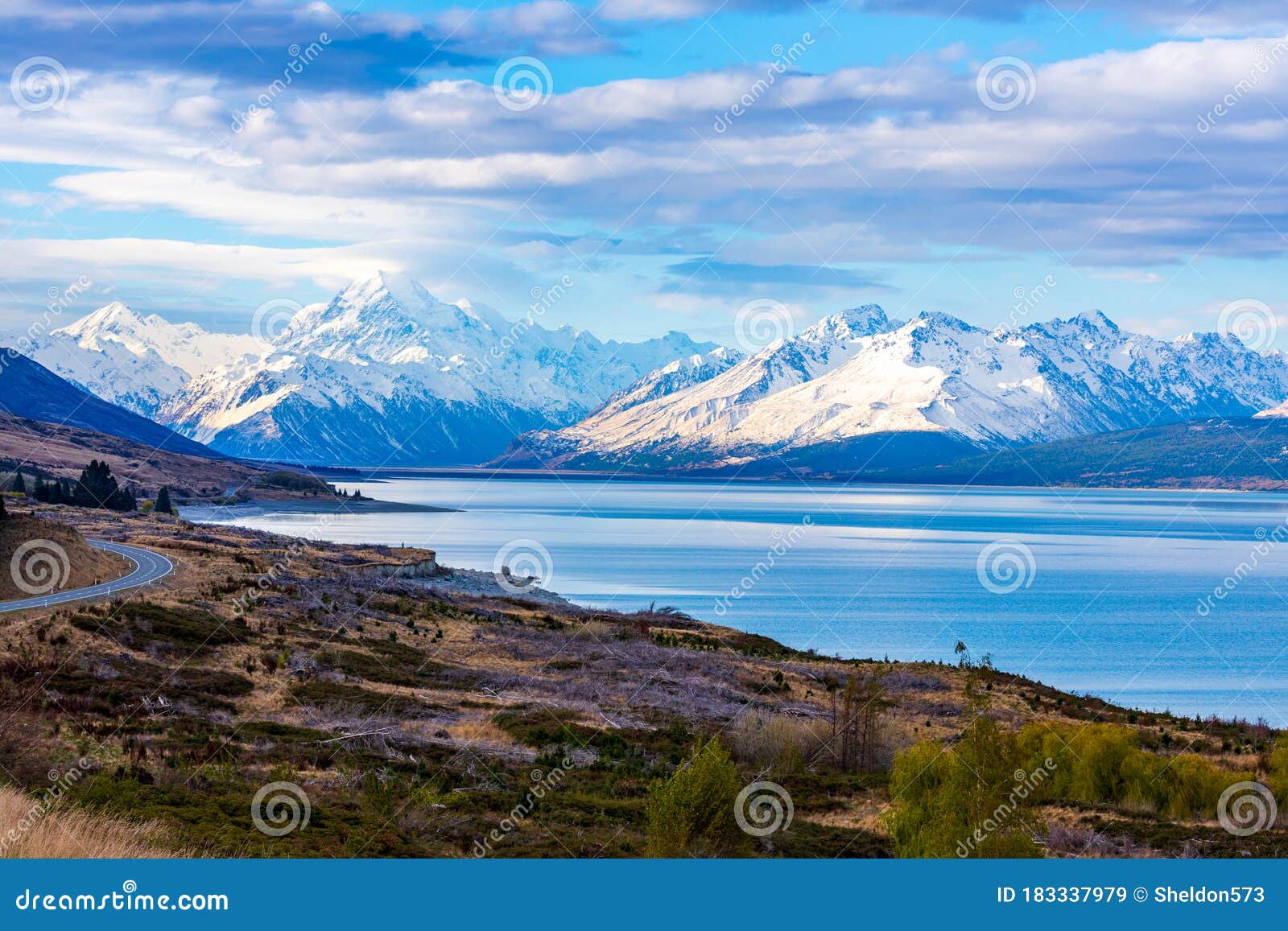 Mount Cook Over Lake Pukaki In New Zealand Stock Image Image Of Journey Alps