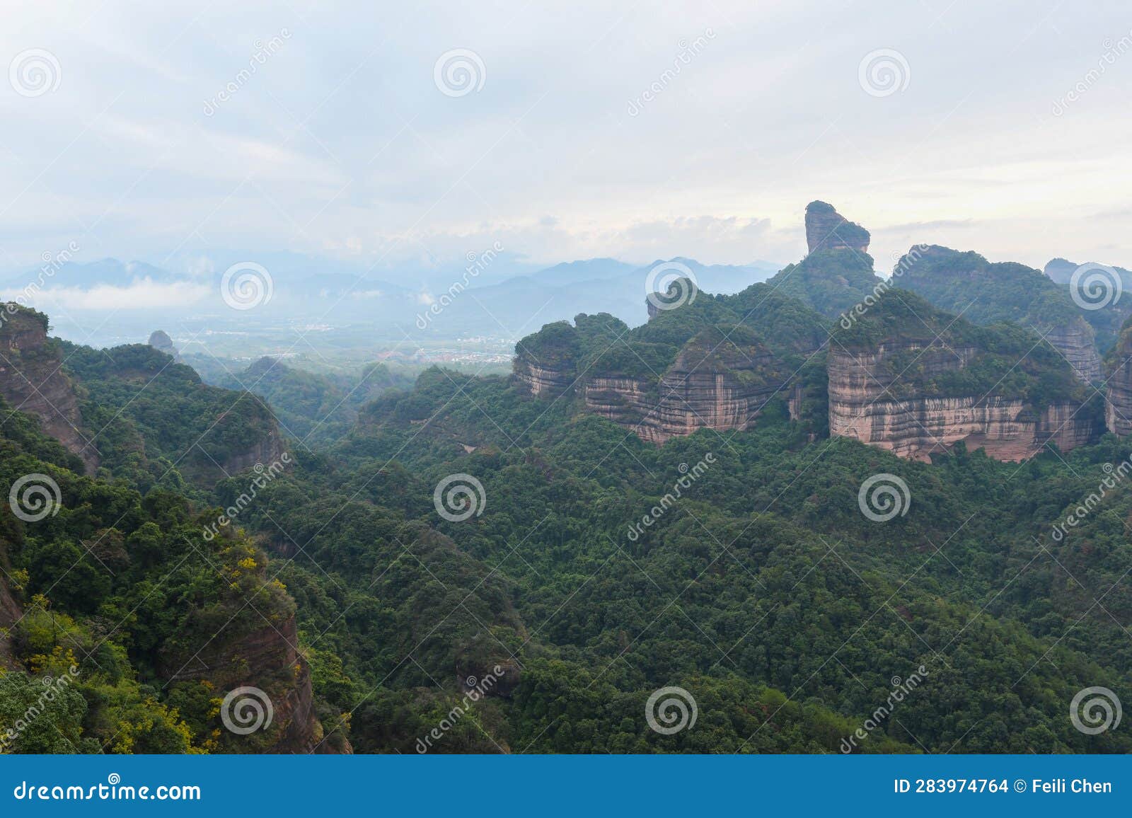 mount danxia in cloudy day