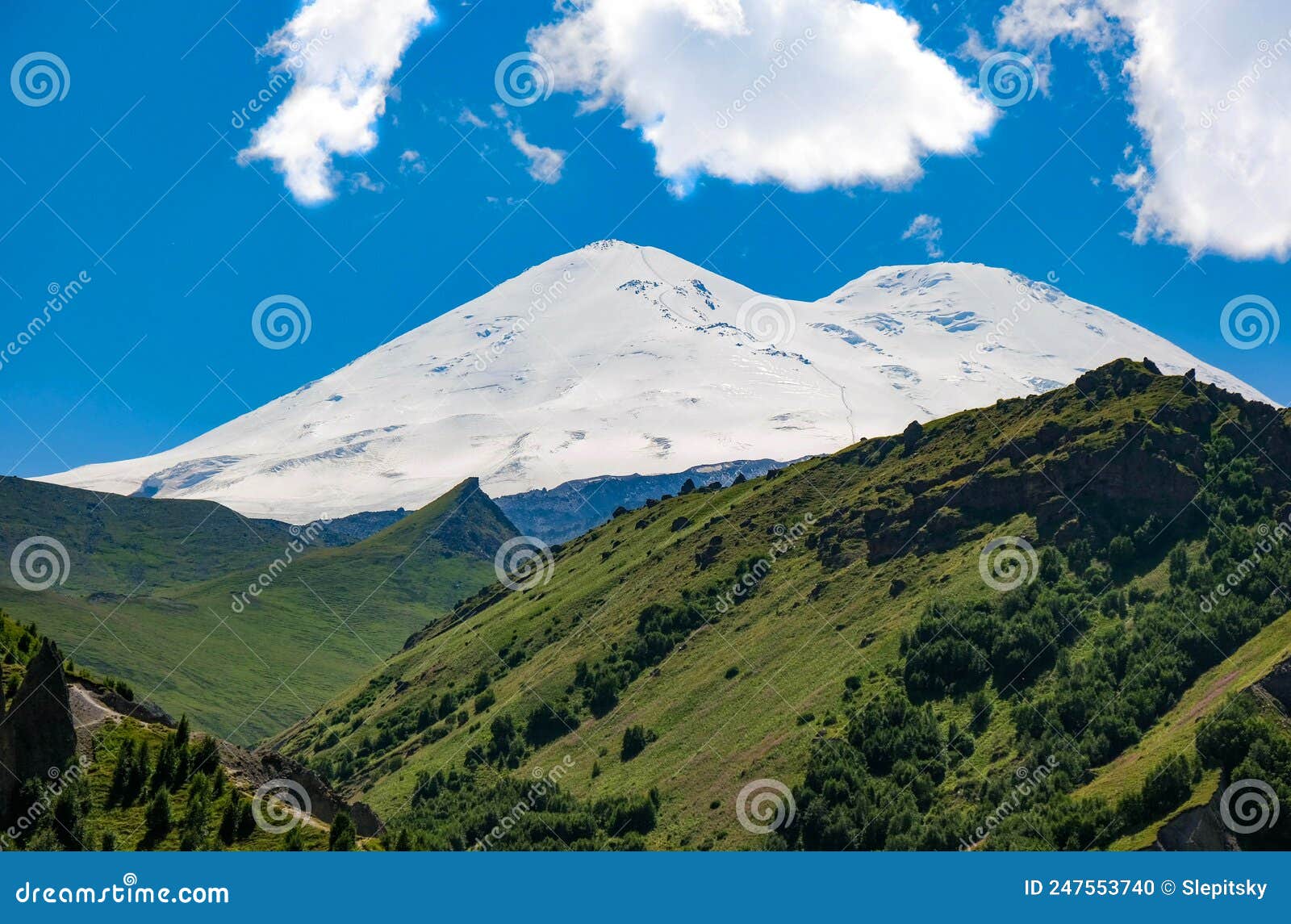 Topographical Map Showing Mount Elbrus