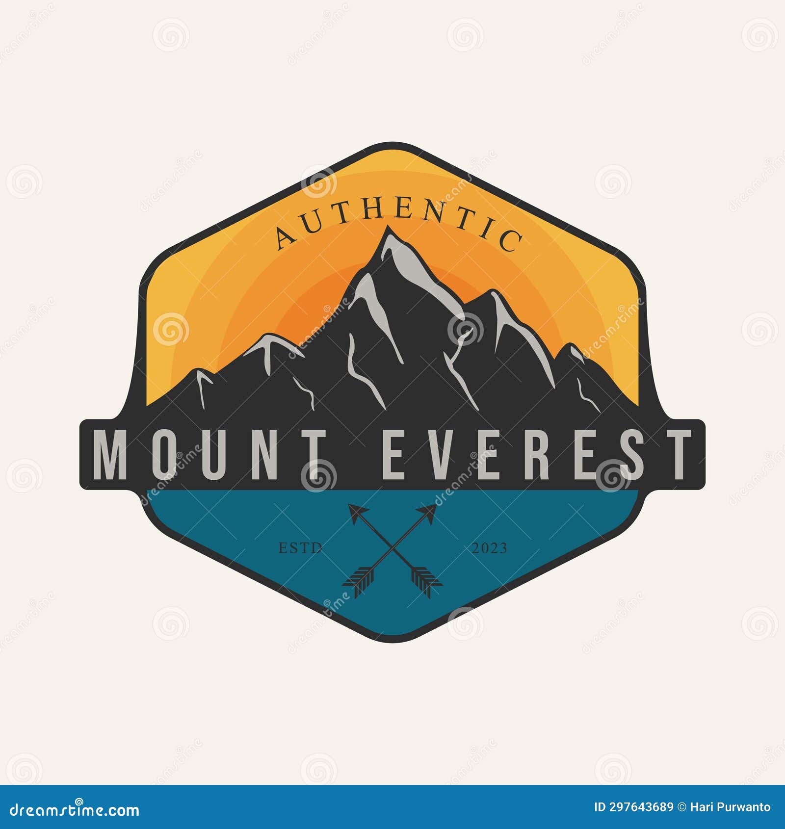 Mount Everest Authentic Vintage Logo Vector Design Stock Illustration