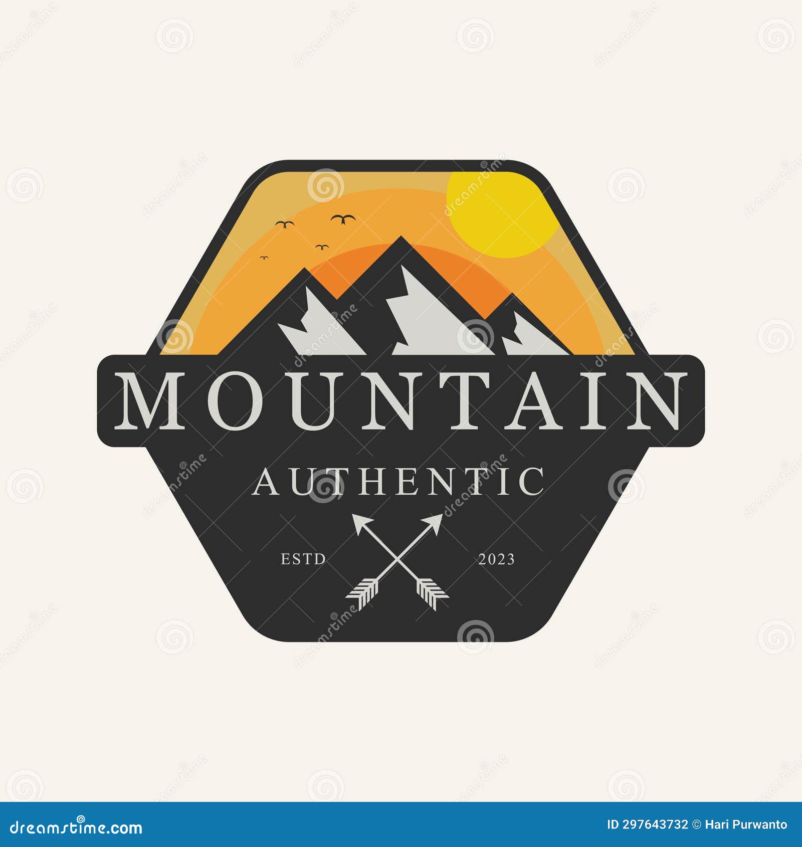 Mount Everest Authentic Vintage Logo Vector Design Stock Illustration