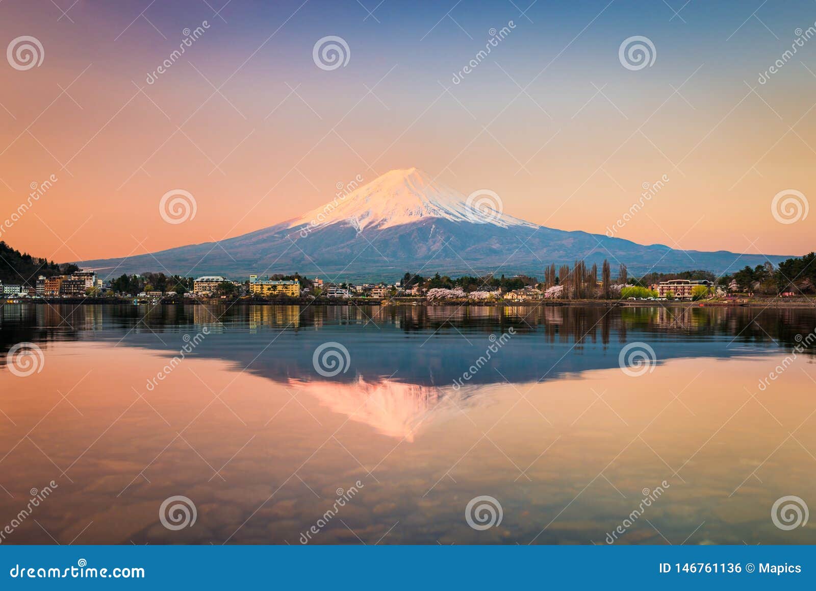 Mount Fuji At Kawaguchiko Lake Japan Stock Photo Image Of Fuji Landmark 146761136