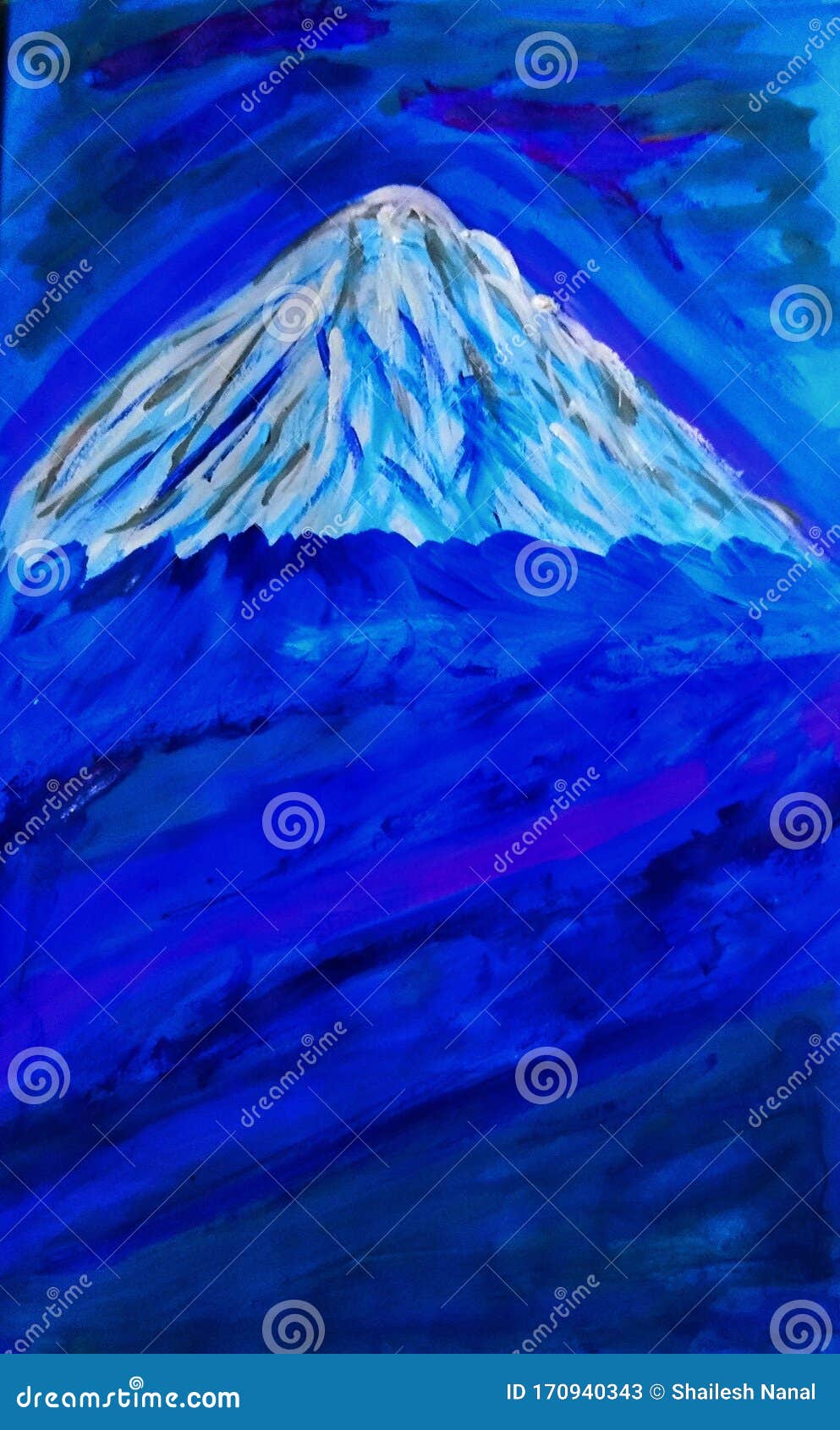 Mount Fuji Landscape Sketch Stock Illustration - Illustration of slosh
