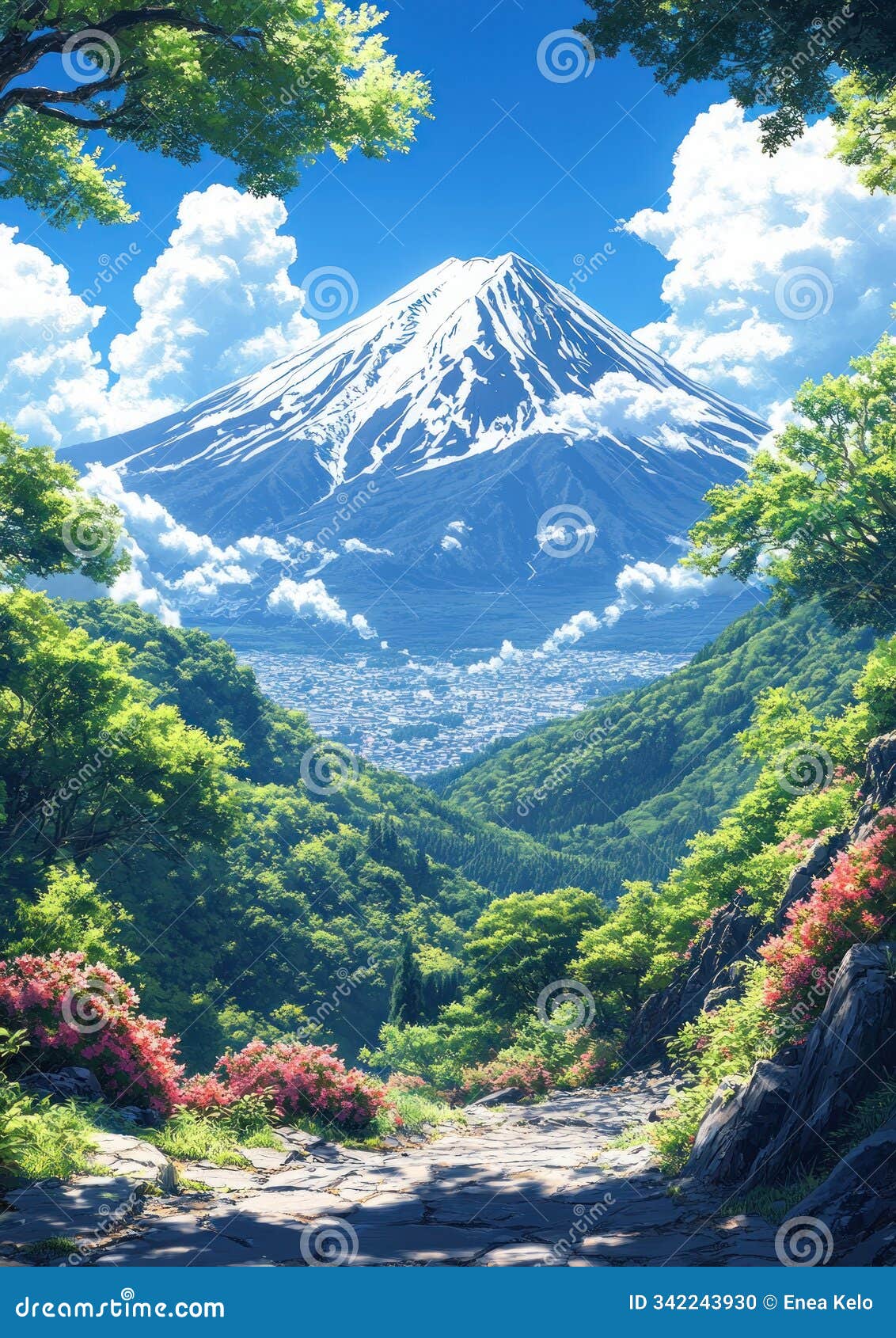 mount fuji among the pines