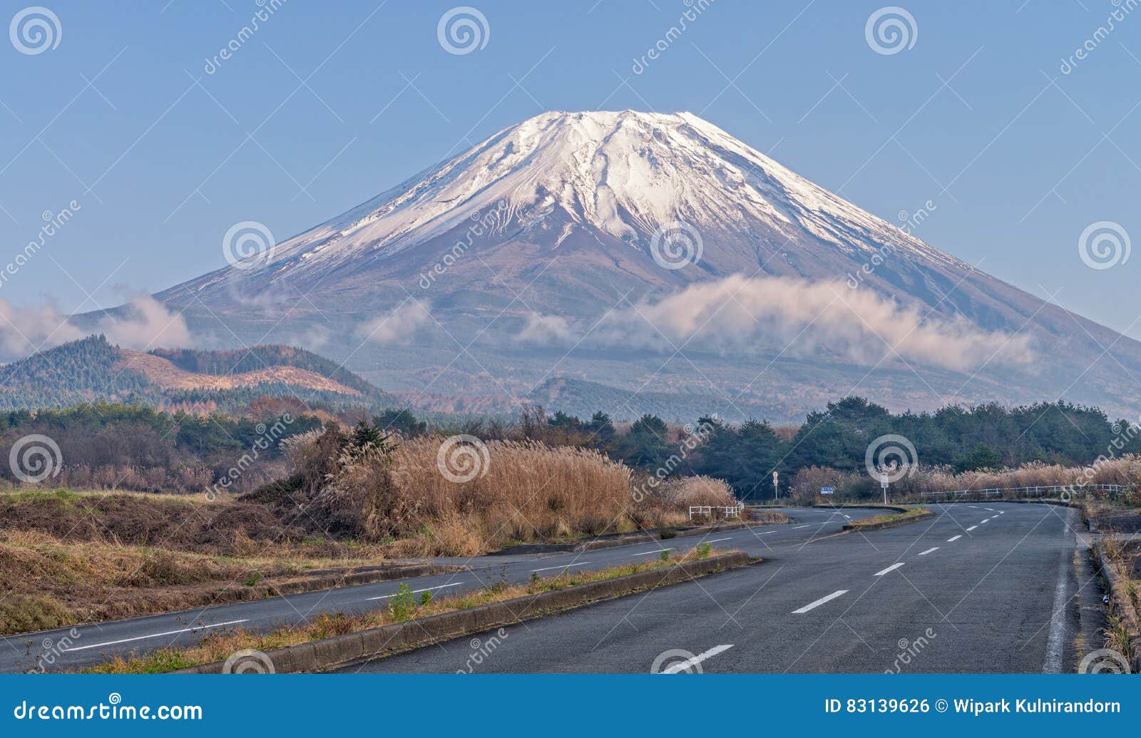 Mount Fuji With Road Stock Photo Image Of Lake Fuji 83139626