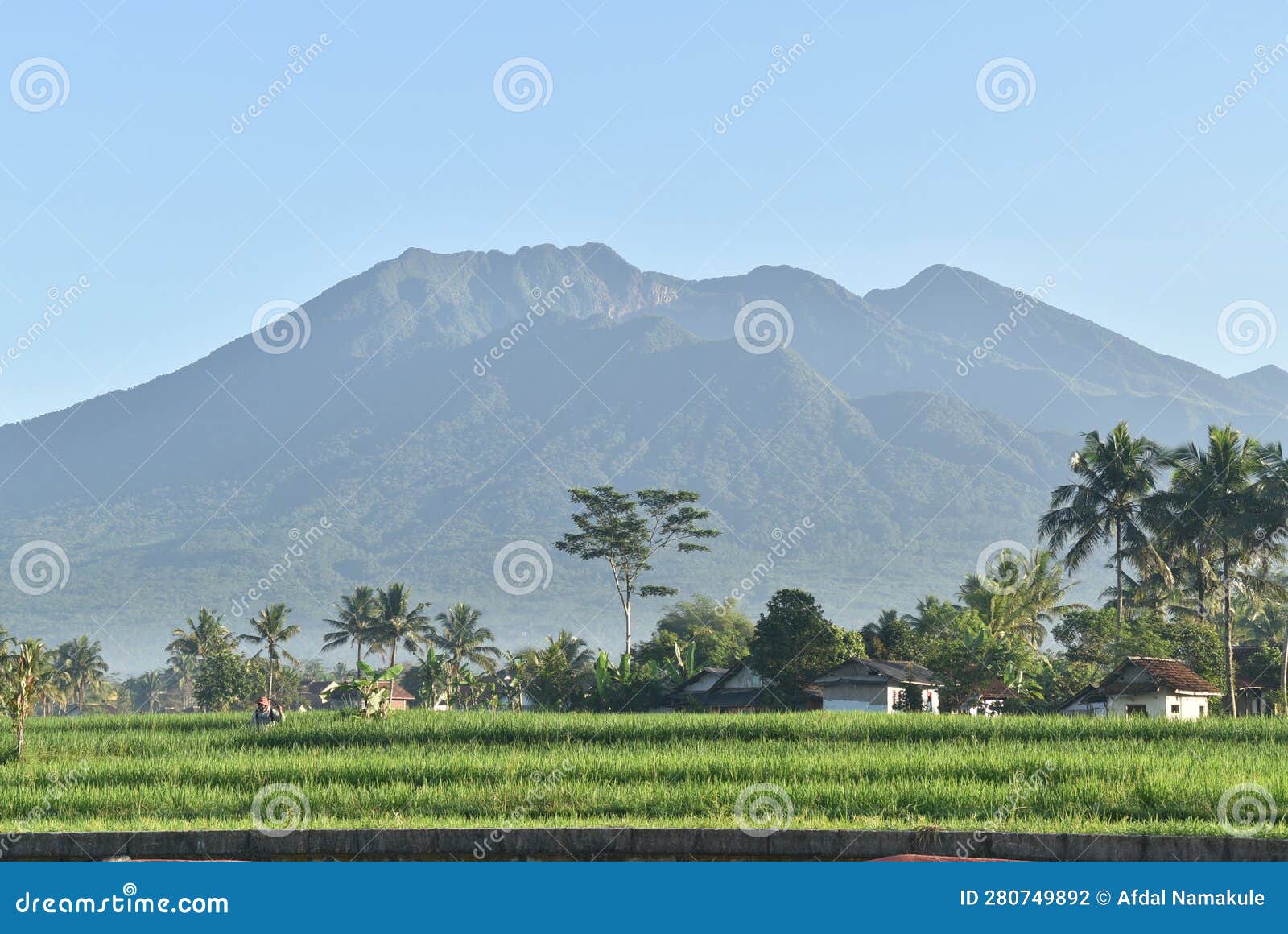 mount galunggung tasikmalaya which is sunny in the morning