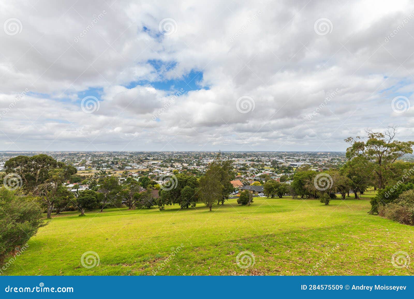 Mount Gambier Town Viewed from the Potters Point Lookout Stock Image