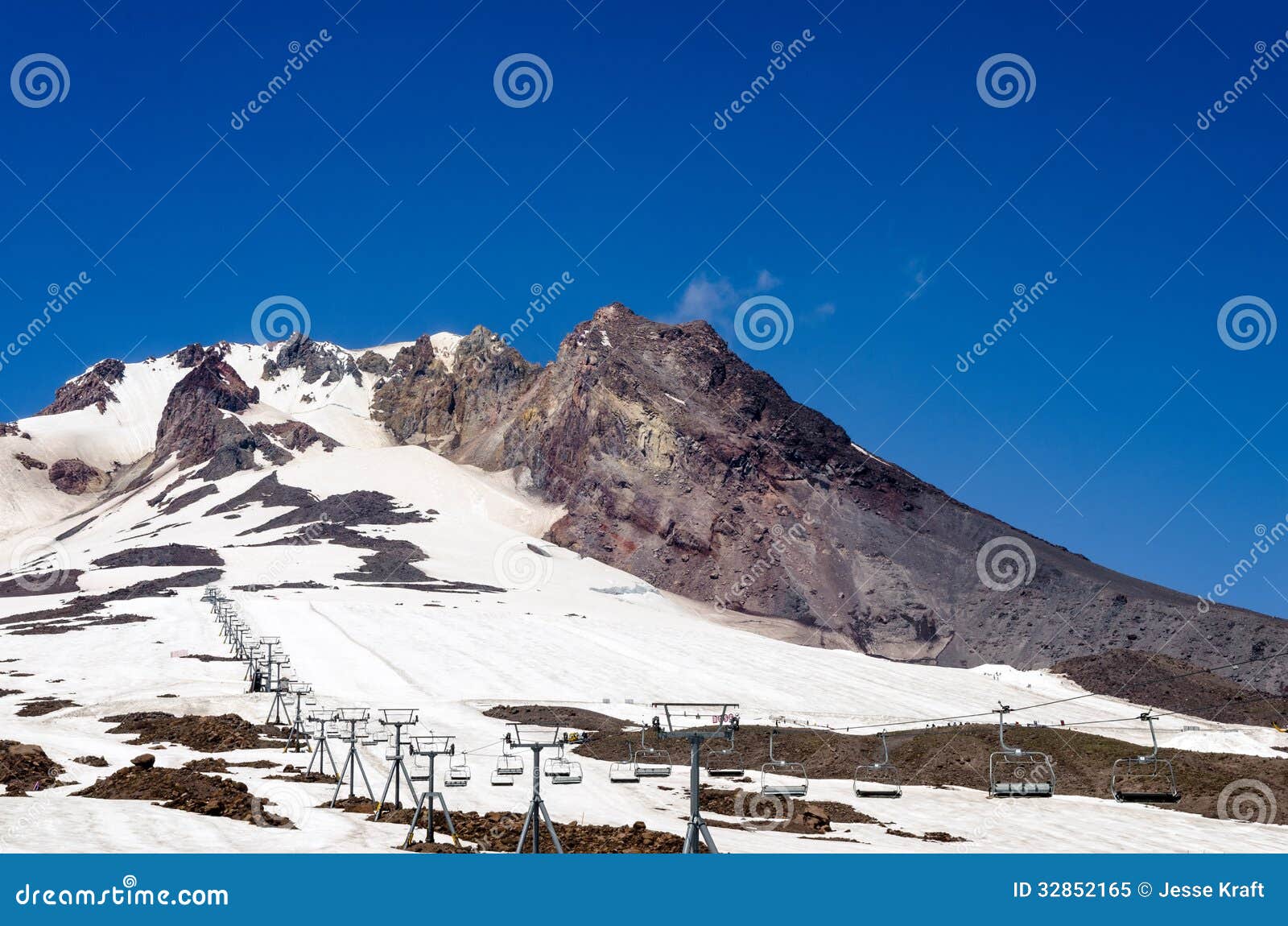Mount Hood Summit and Chairlift Stock Image Image of pacific, palmer