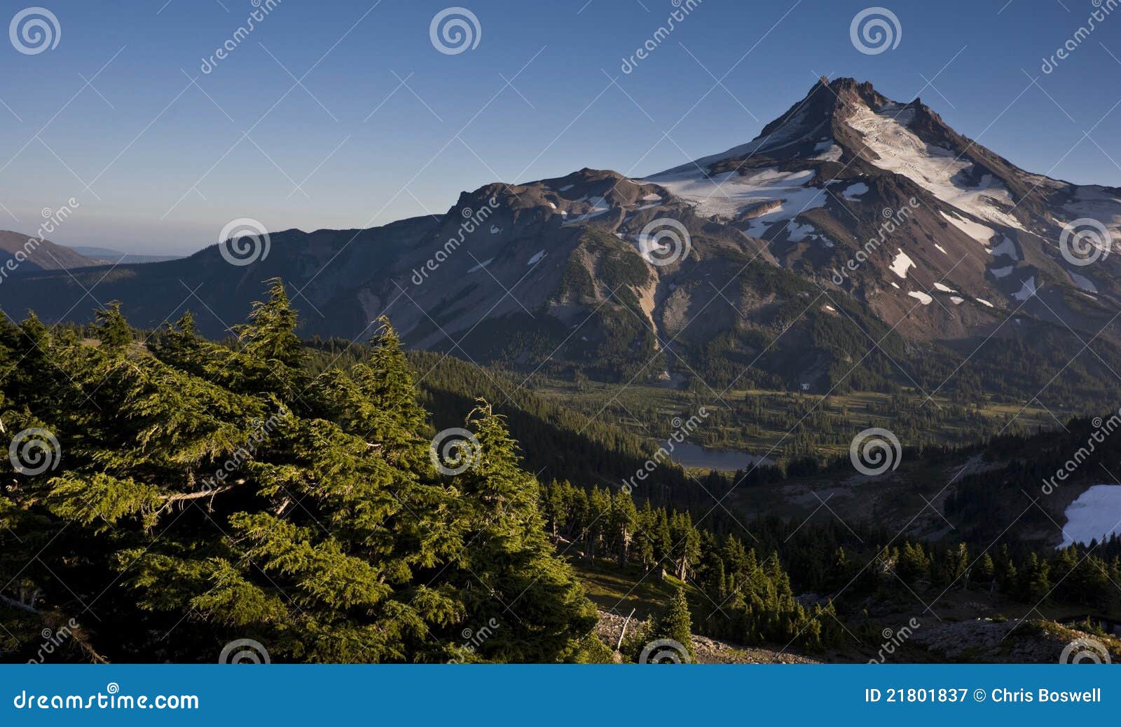 Sunset High Elevation Mount Jefferson Horizontal Stock Image Image of