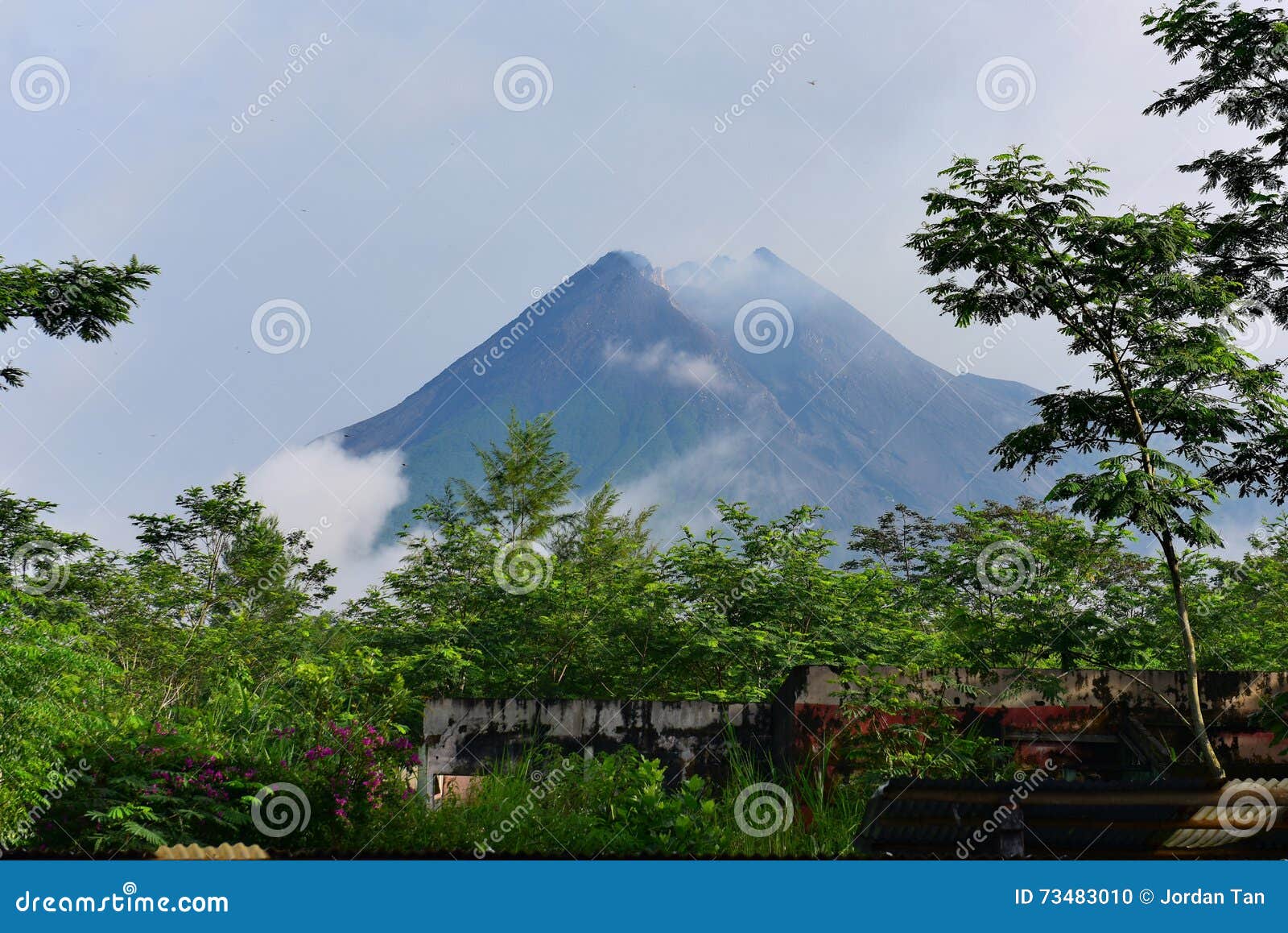 mount merapi, an active stratovolcano in indonesia
