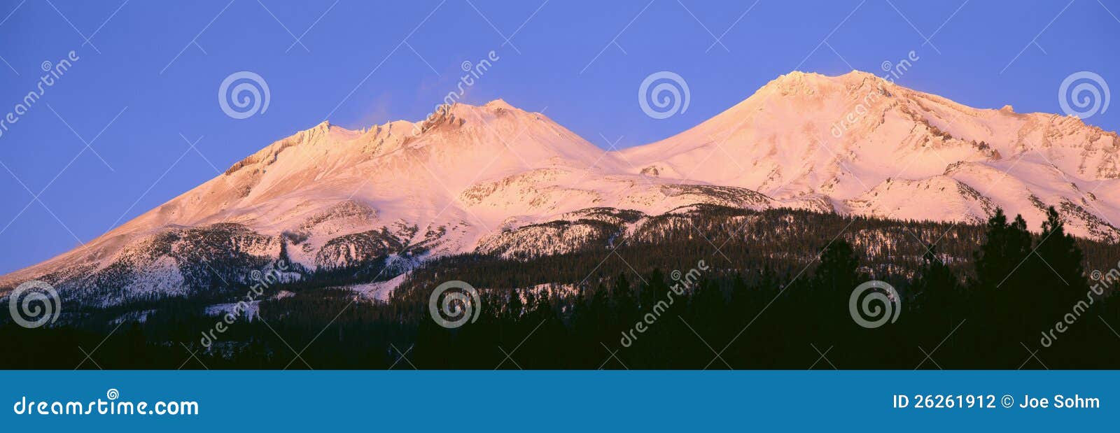 Mount Shasta at Sunset, stock photo. Image of american 26261912