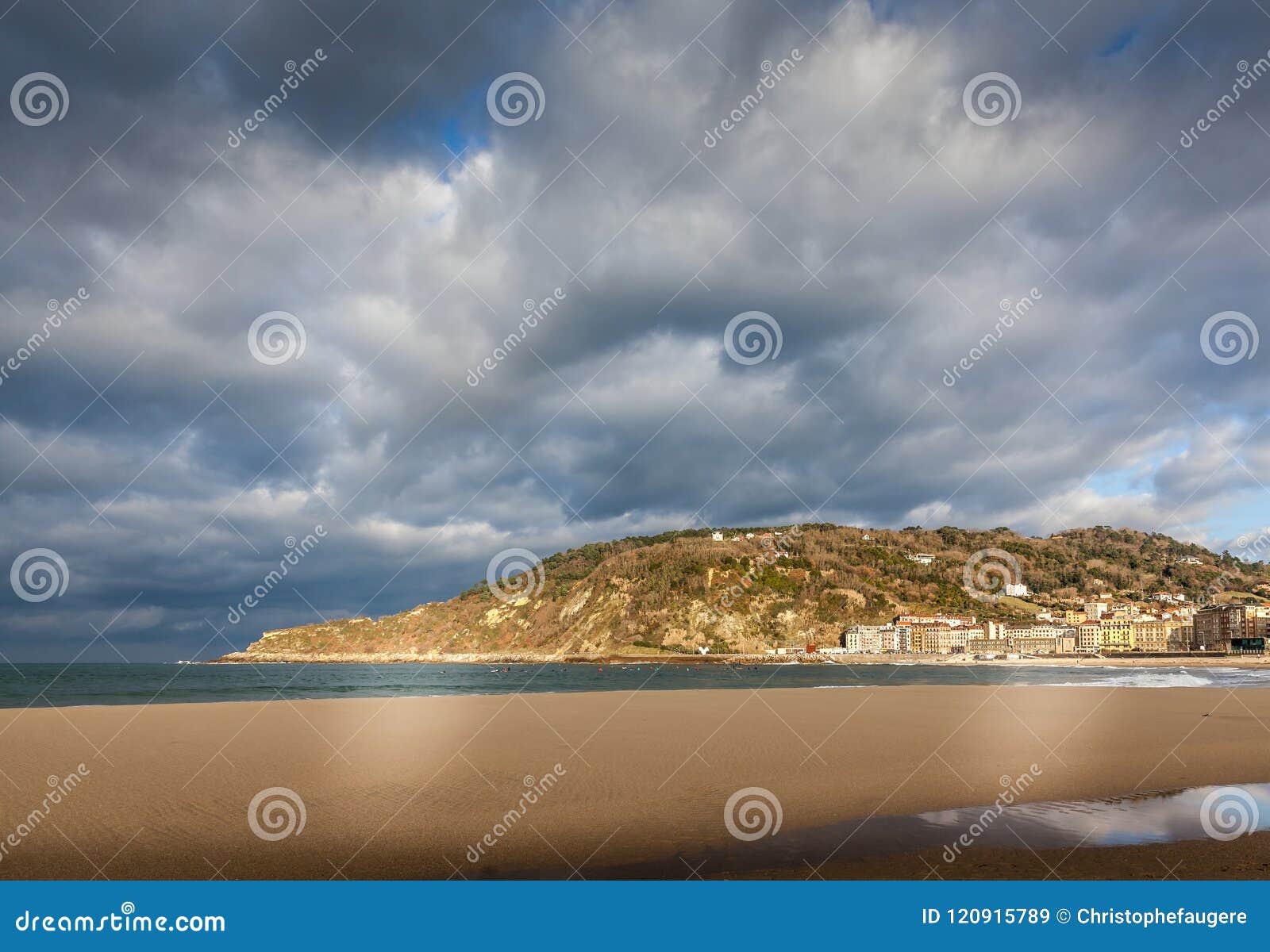 mount ulia above zurriola beach in donostia san sebastian