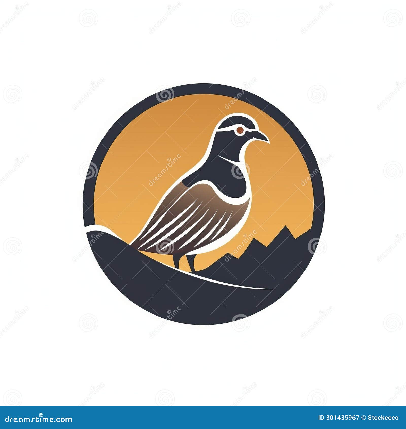 mountain animal logo  with accurate bird specimens