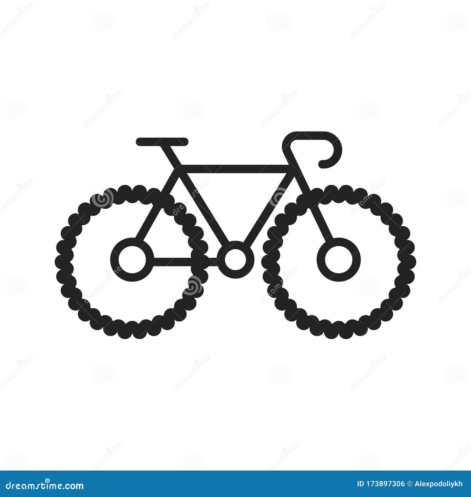 Mountain Bicycle Black Line Icon. MTB. Designed for Off road