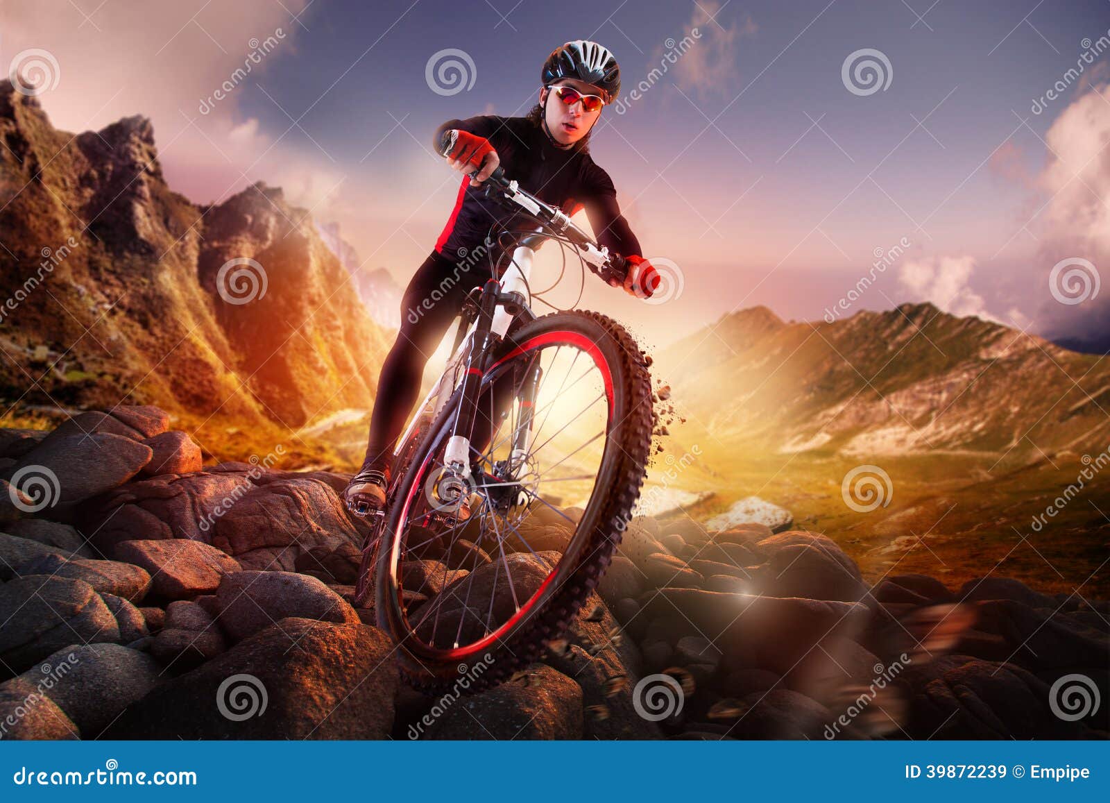 mountain bike cyclist riding